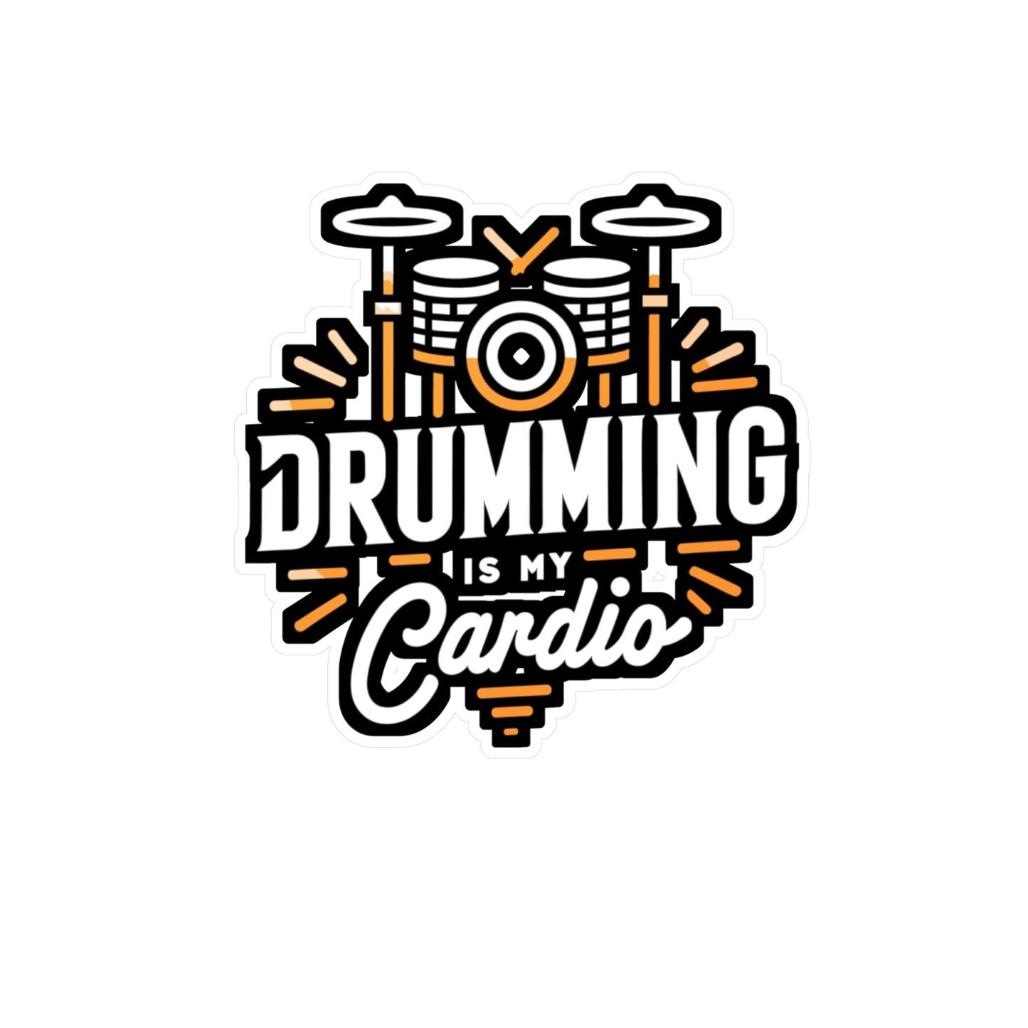 Drumming is my cardio - Audio-engineer Sticker for Laptop Sticker. Water Bottle Sticker, Vinyl Monitor Decal - Audio-engineer Gift