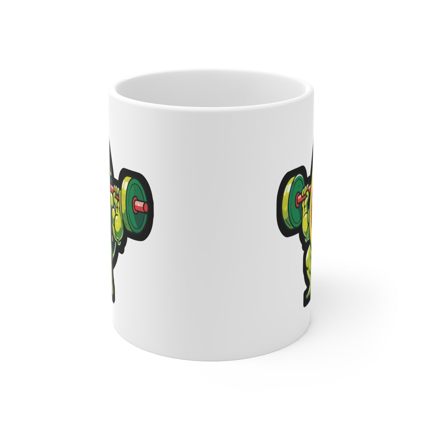 Avocado Weightlifter Bodybuilder - Bodybuilding Mug for Coffee 11oz. Bodybuilding Cup, White ceramic, Weightlifting Mug - Bodybuilding Gift