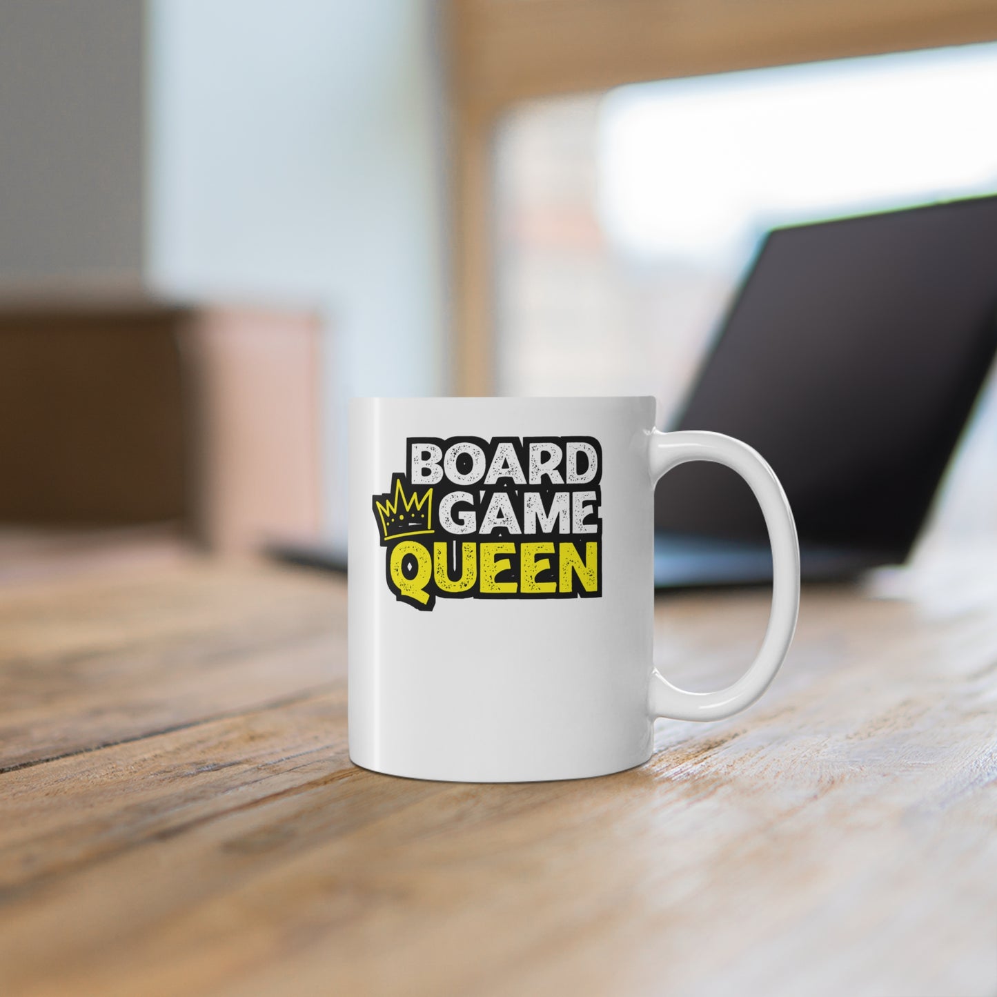 Board Game Queen - Boardgames Mug for Coffee 11oz. Boardgames Cup, White ceramic, Dice Mug, Tabletop Tea Cup - Boardgames Gift