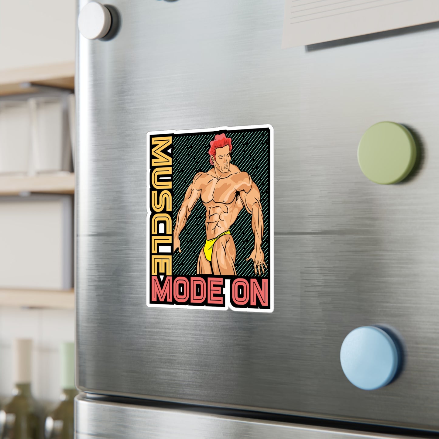 Muscle Mode On - Workout Sticker for Car Window Laptop Sticker. Water Bottle Sticker, Vinyl Gym Decal, Fitness Sticker - Workout Gift