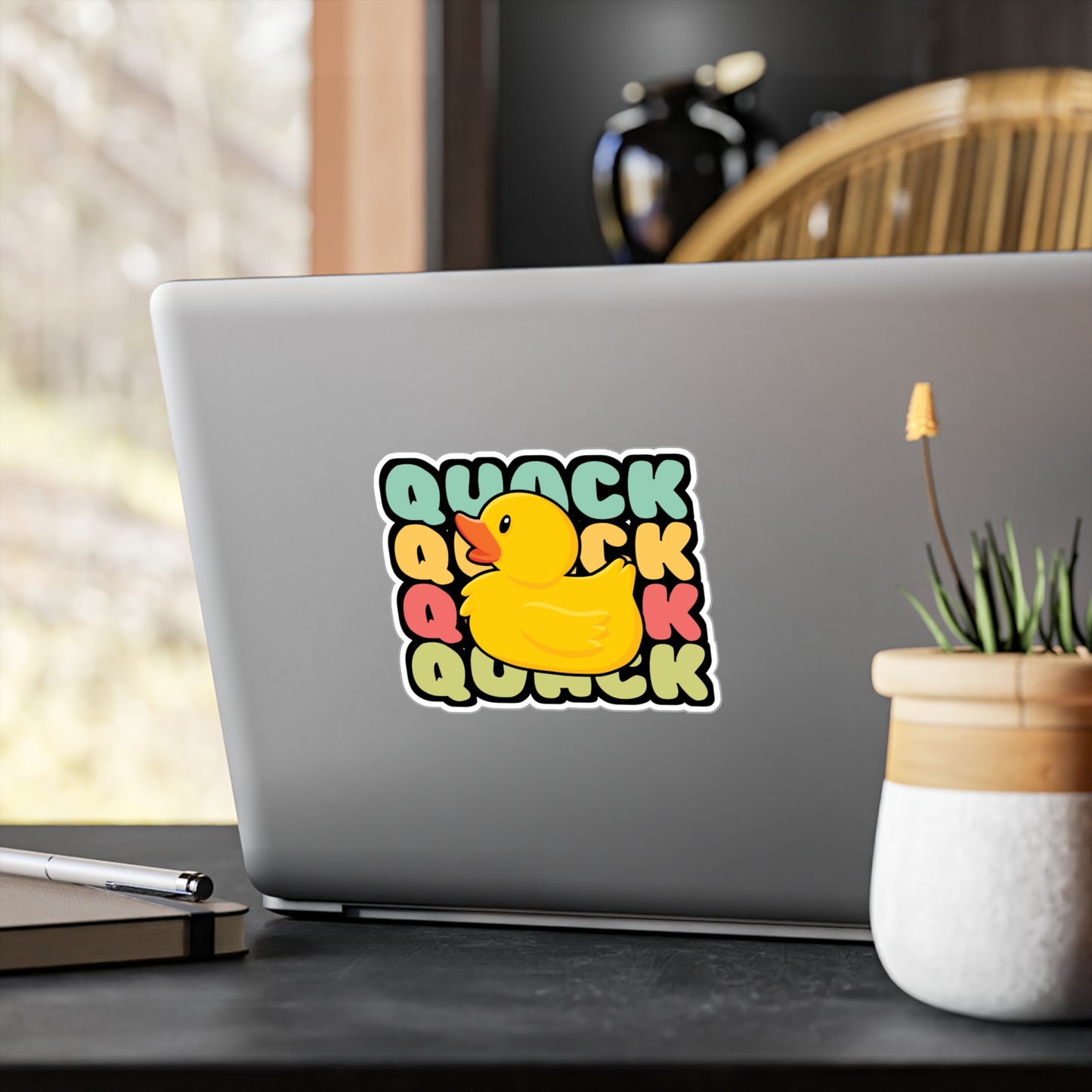 Quack Duck - Quack Sticker for Car Window Laptop Sticker. Water Bottle Sticker, Vinyl Rubber duck Decal, Geeky Sticker - Quack Gift