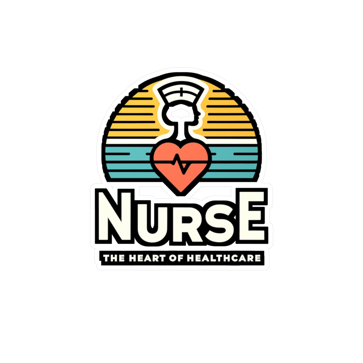 Nurse The heart of healthcare - Nurse Sticker for Laptop Sticker. Water Bottle Sticker, Vinyl Nursing-student Decal - Nurse Gift
