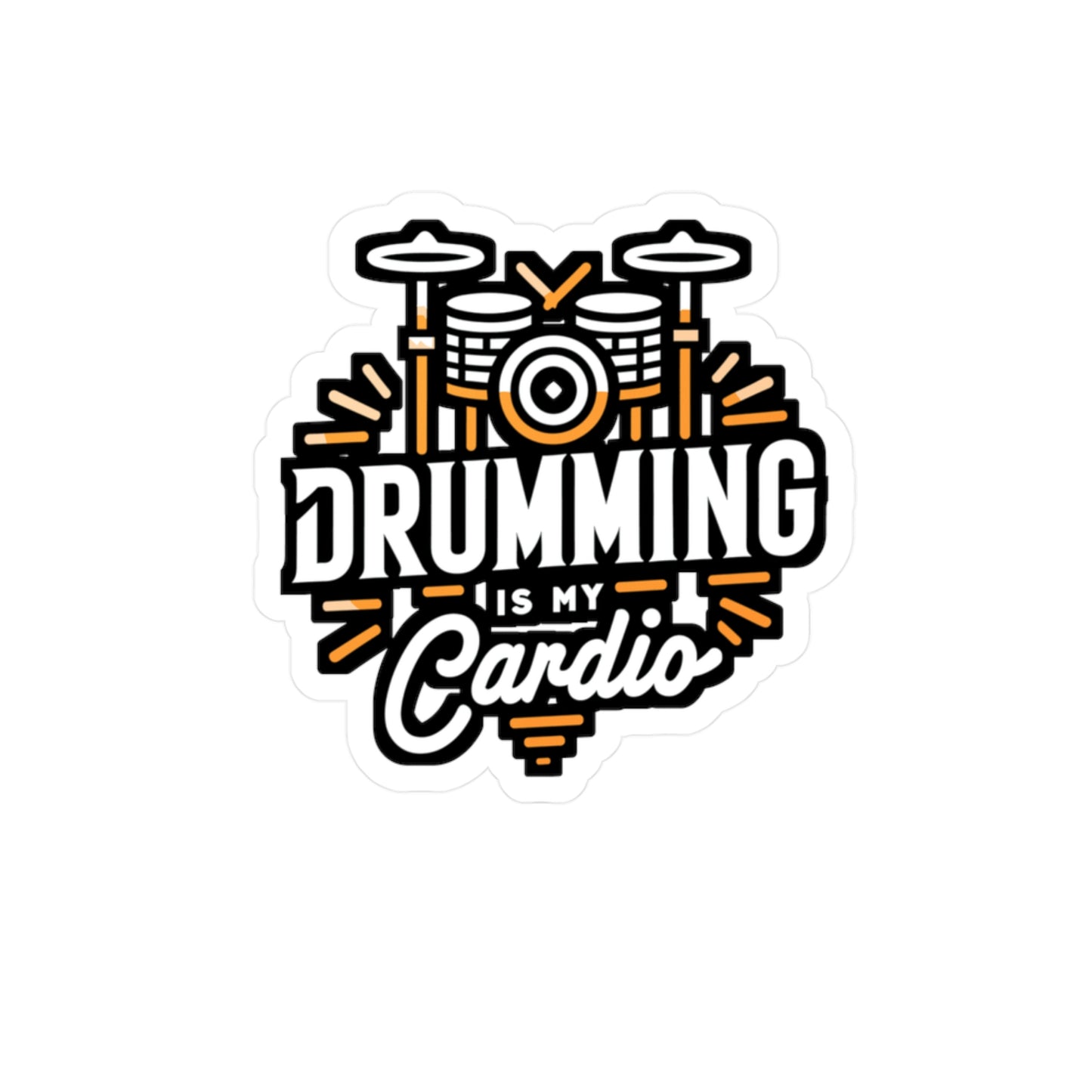 Drumming is my cardio - Audio-engineer Sticker for Laptop Sticker. Water Bottle Sticker, Vinyl Monitor Decal - Audio-engineer Gift