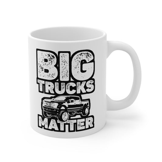 Big Trucks Matter Lifted Trucks - Lifted-truck Mug for Coffee 11oz. Lifted-truck Cup, White ceramic, Mudding Mug - Lifted-truck Gift