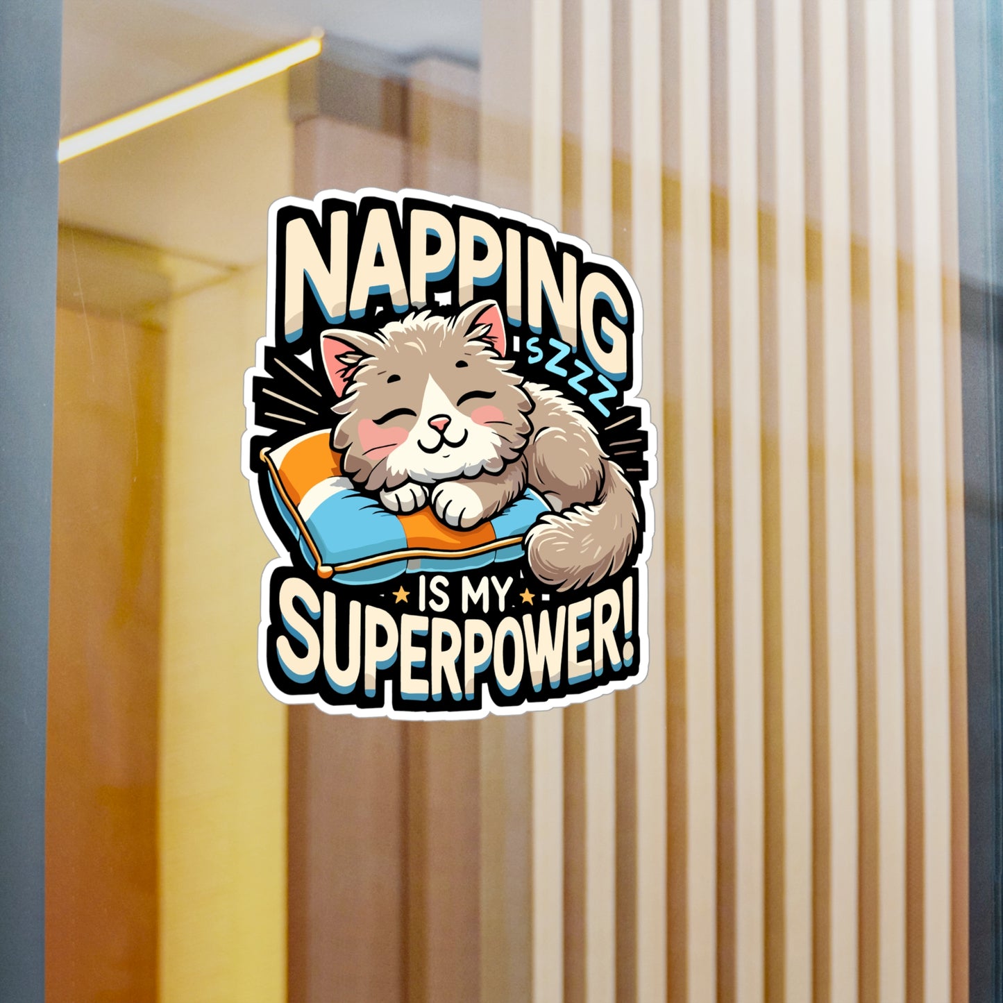 Napping is My Superpower - Napping Sticker for Laptop Sticker. Water Bottle Sticker, Vinyl Superpower Decal - Napping Gift