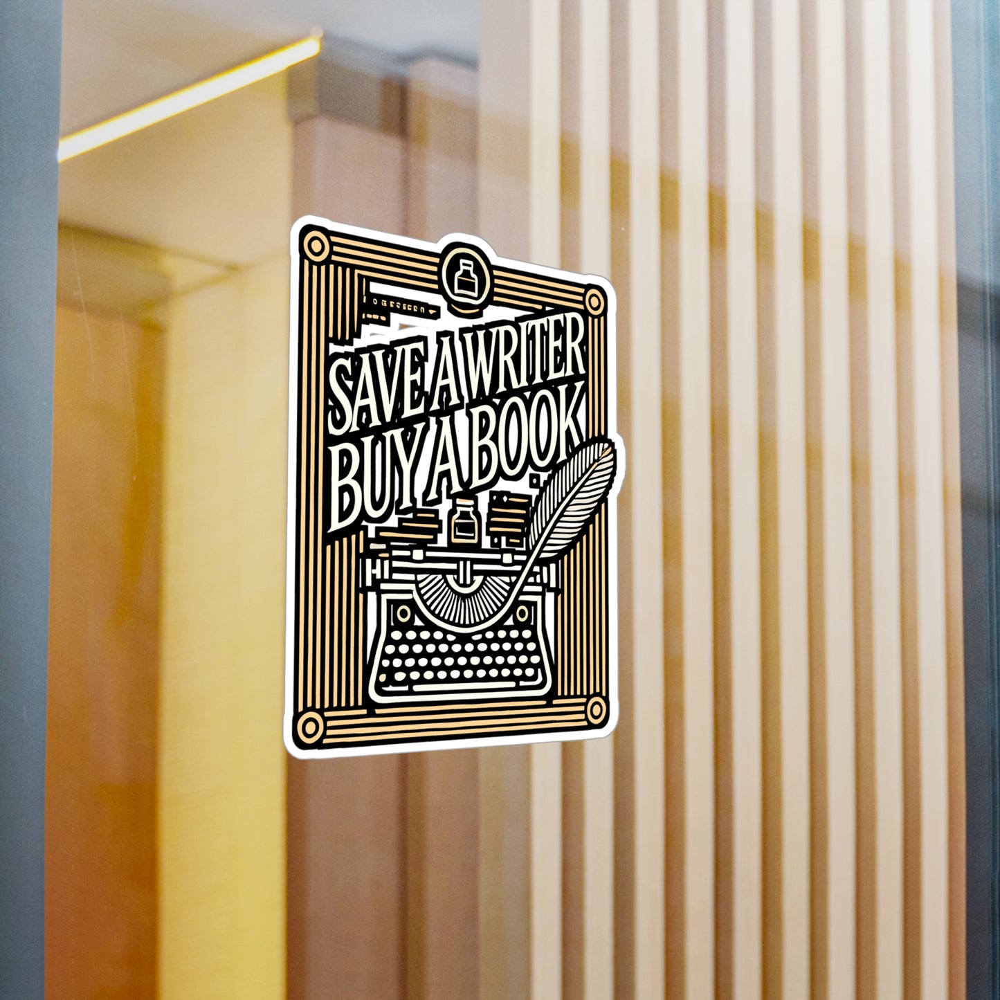 Save A Writer Buy A Book – Vinyl Sticker for Laptop or Water Bottle | Author Gift, Writer Decal, Literary Gift