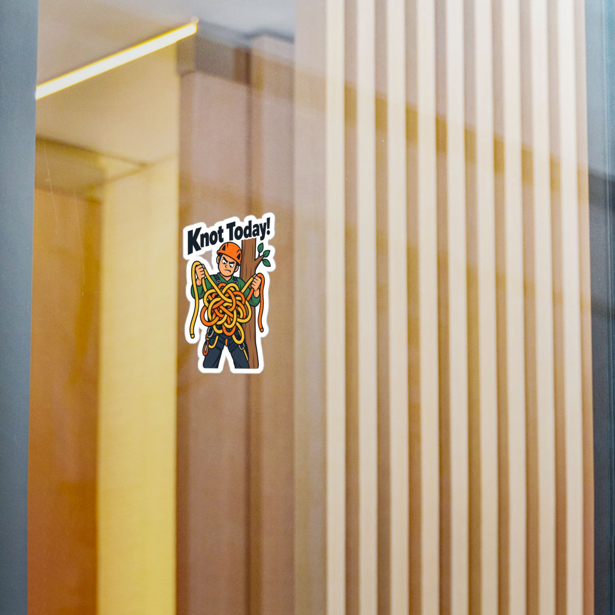 Tree Sticker "Knot Today!" - Funny Tree Worker and Branch Manager Decals for Laptop or Water Bottle