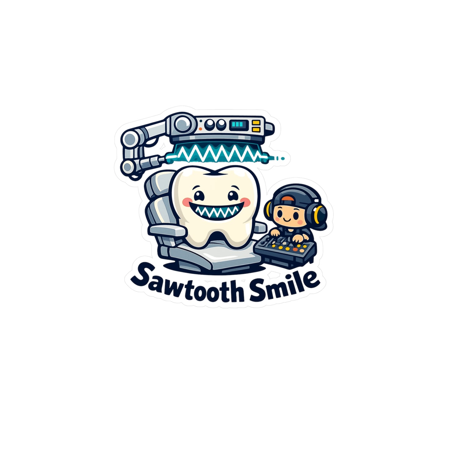 Audio Engineer Sticker Sawtooth Smile Waterproof Vinyl sticker decals for Laptop, Water Bottle, monitor sound engineer audio technician