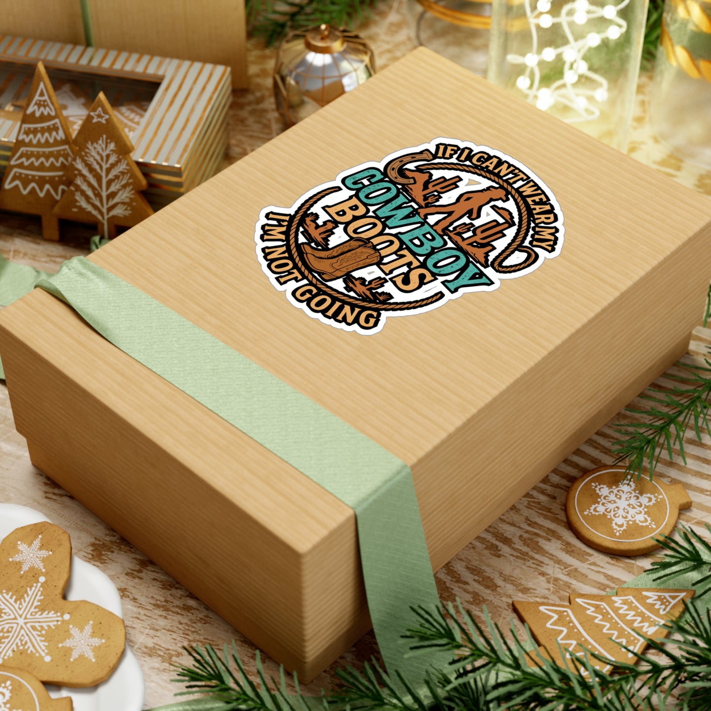 If I Can't Wear My Cowboy Boots I'm Not Going – Cowboy Sticker for Laptop or Water Bottle | Vinyl Rodeo Western Country Gift