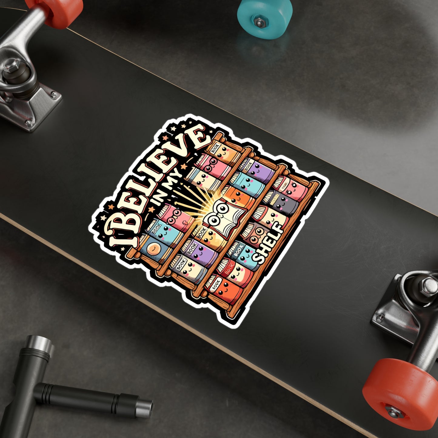 I Believe In My Shelf - Library Sticker for Laptop Sticker. Water Bottle Sticker, Vinyl Librarian Decal - Library Gift