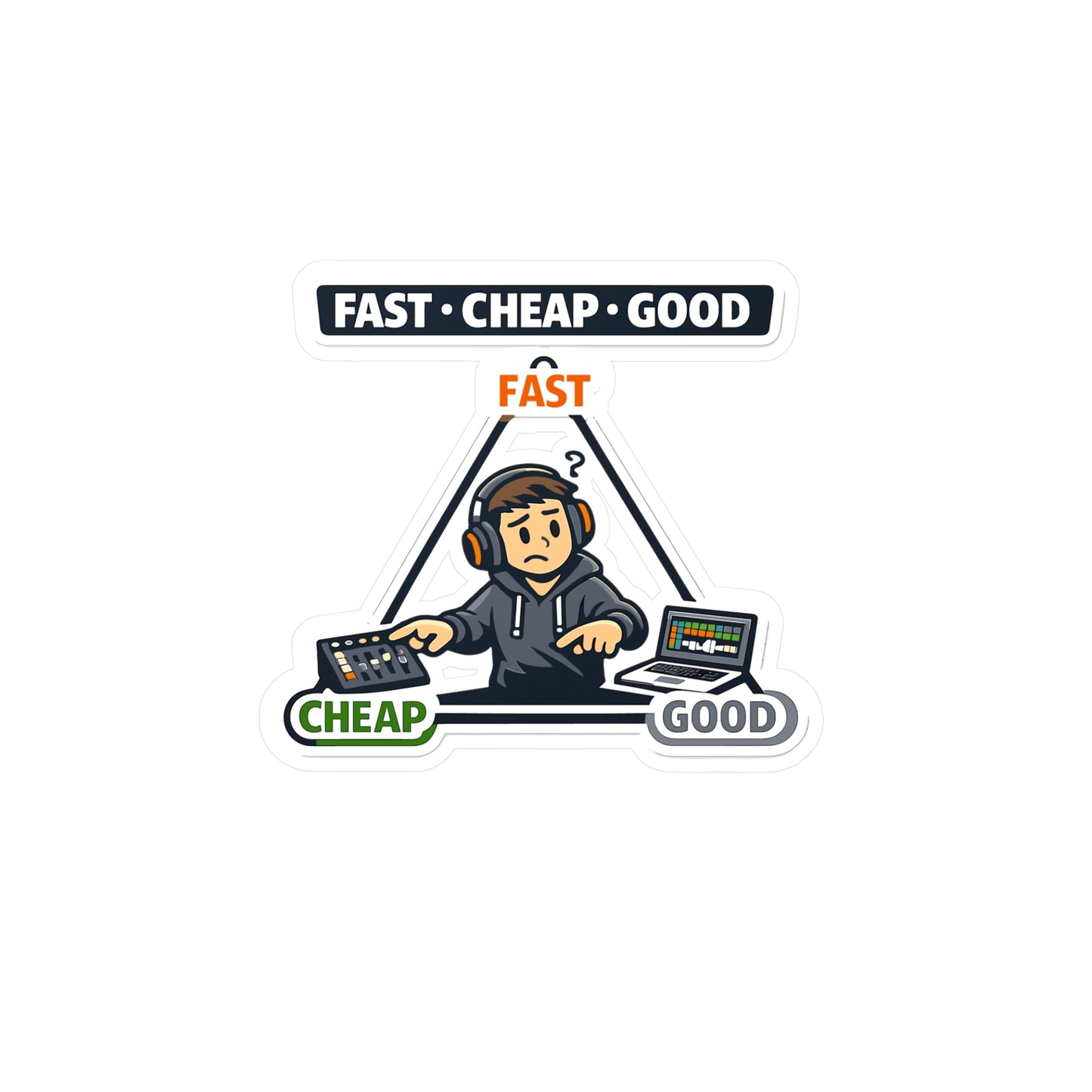 Audio Engineer Sticker Fast • Cheap • Good Vinyl Waterproof Decals for Laptop, Water Bottle, Sound Engineer Audio Technician Monitor