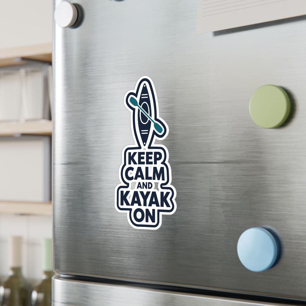 Kayak Sticker - Keep Calm and Kayak On, Kayaking and Rowing Decals for Laptop or Water Bottle