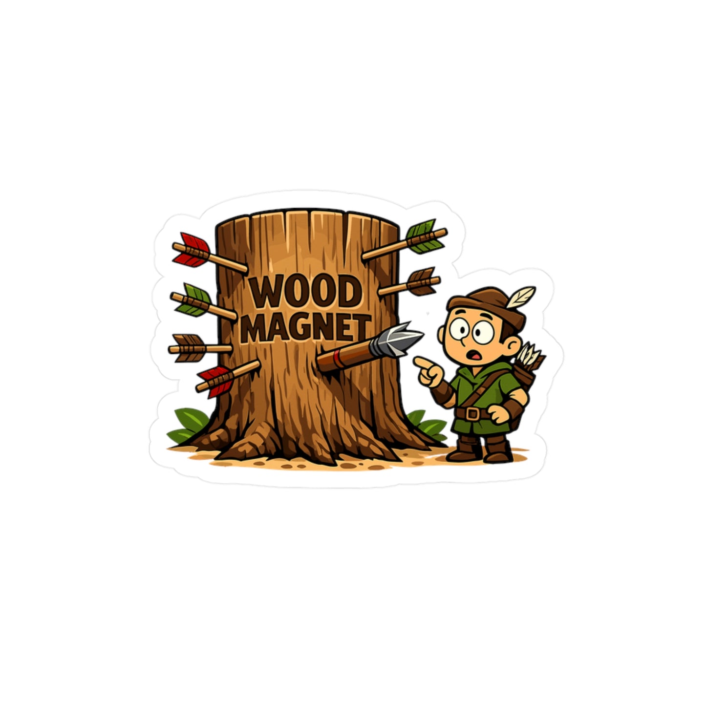 Archery  Sticker Wood Magnet Design - Waterproof Vinyl sticker decals for Laptop Water Bottle, Archer Hunting Shoot Gift