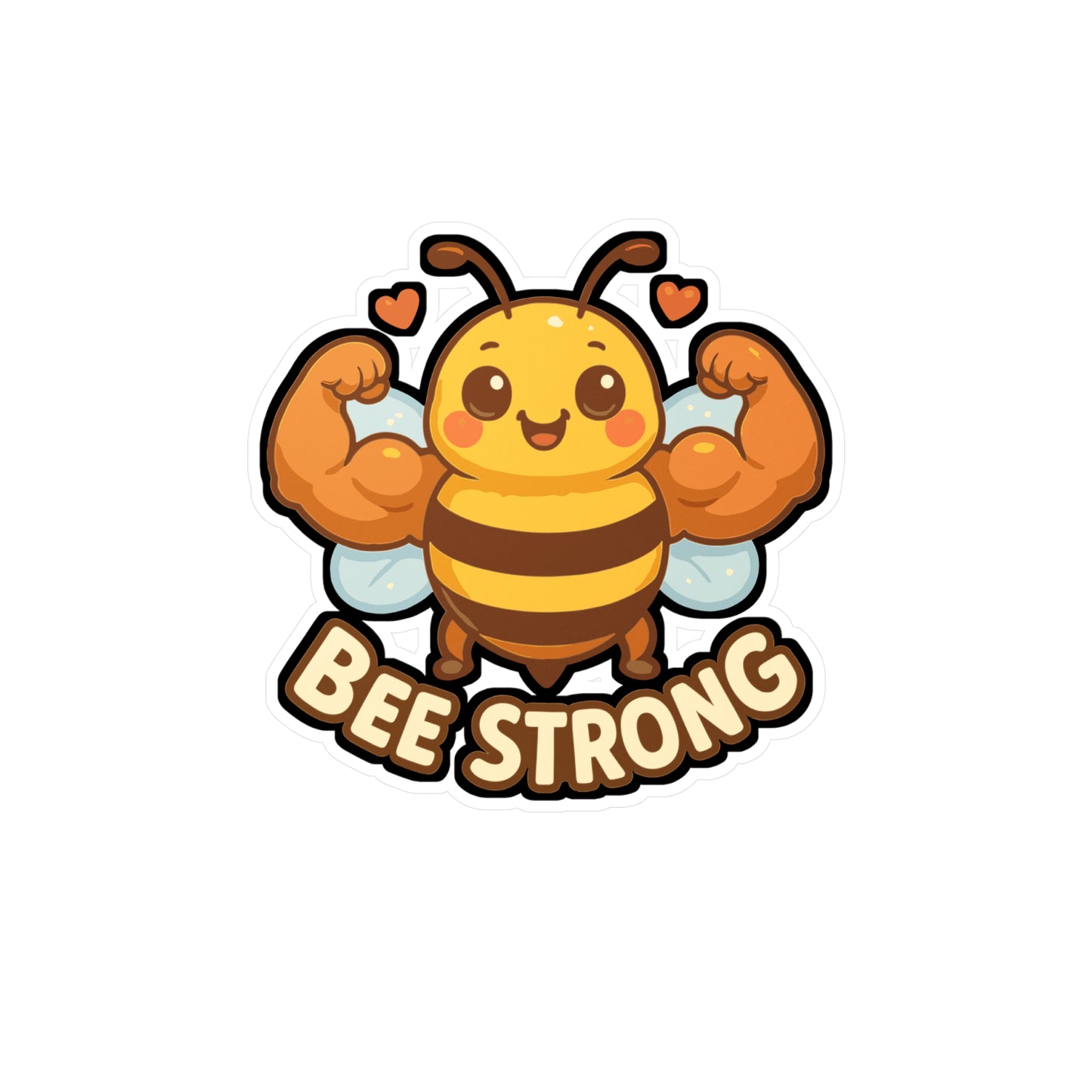 Bee Sticker – “Bee Strong” Motivational Decals for Fitness Enthusiasts, Vinyl Waterproof Muscles Design for Laptop, Water Bottle