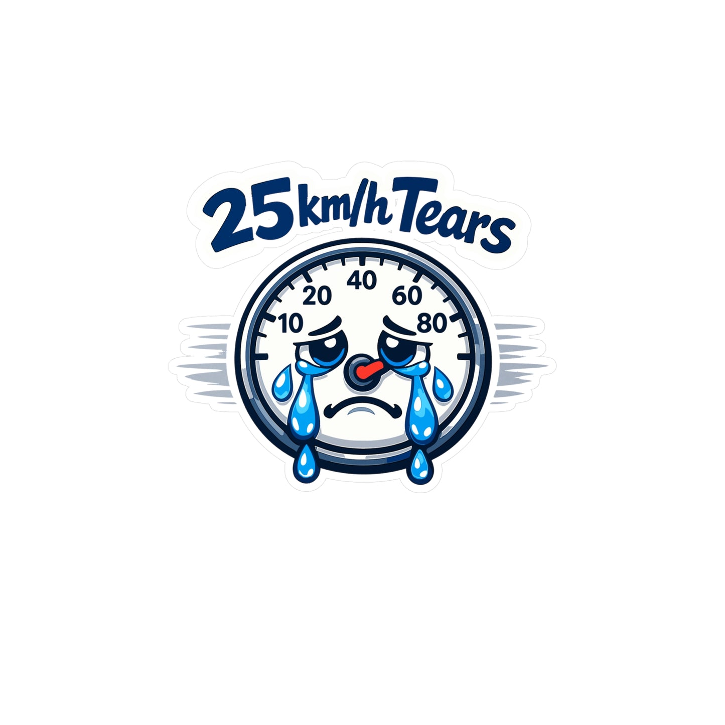 E-Bike Sticker "25 km/h Tears" Waterproof Vinyl Decals for Electric Bike, Laptop or Water Bottle, Funny eCycling Gift