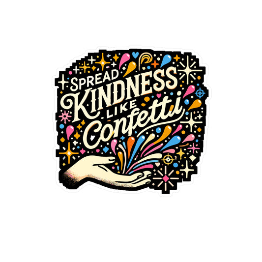 Spread Kindness Like Confetti - Kindness Sticker for Laptop Sticker. Water Bottle Sticker, Vinyl Confetti Decal - Kindness Gift