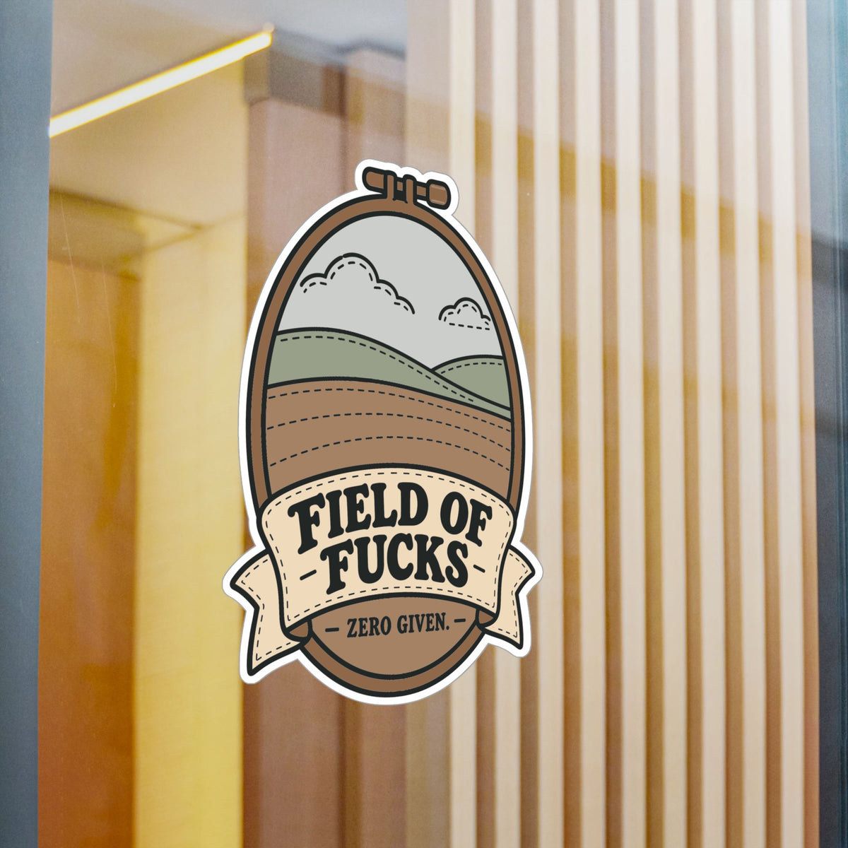 Embroidery Sticker - Field Of Fucks Design for Needlework and Stitching Fans, Crafting Decals for Laptop or Water Bottle