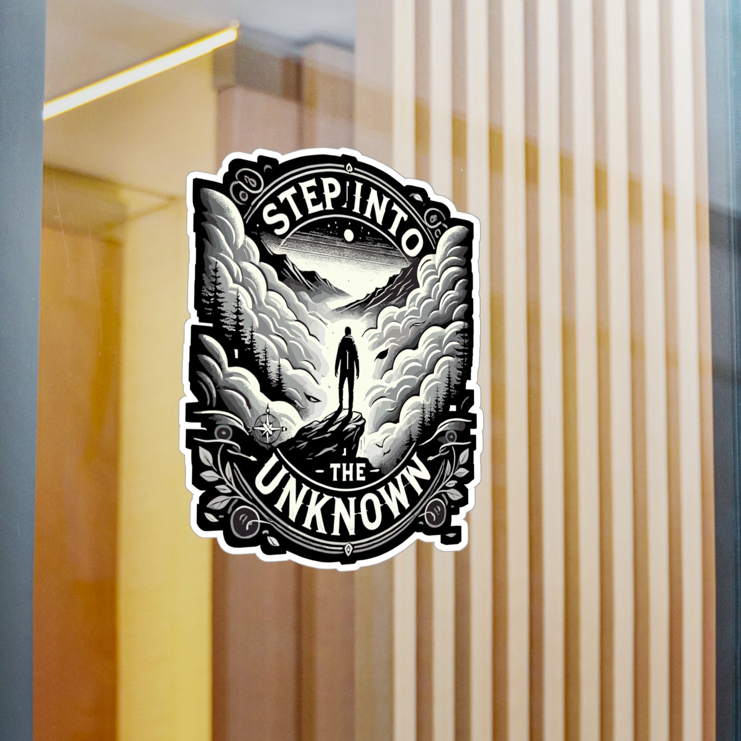Step Into the Unknown - Adventure Sticker for Laptop Sticker. Water Bottle Sticker, Vinyl Unknown Decal - Adventure Gift