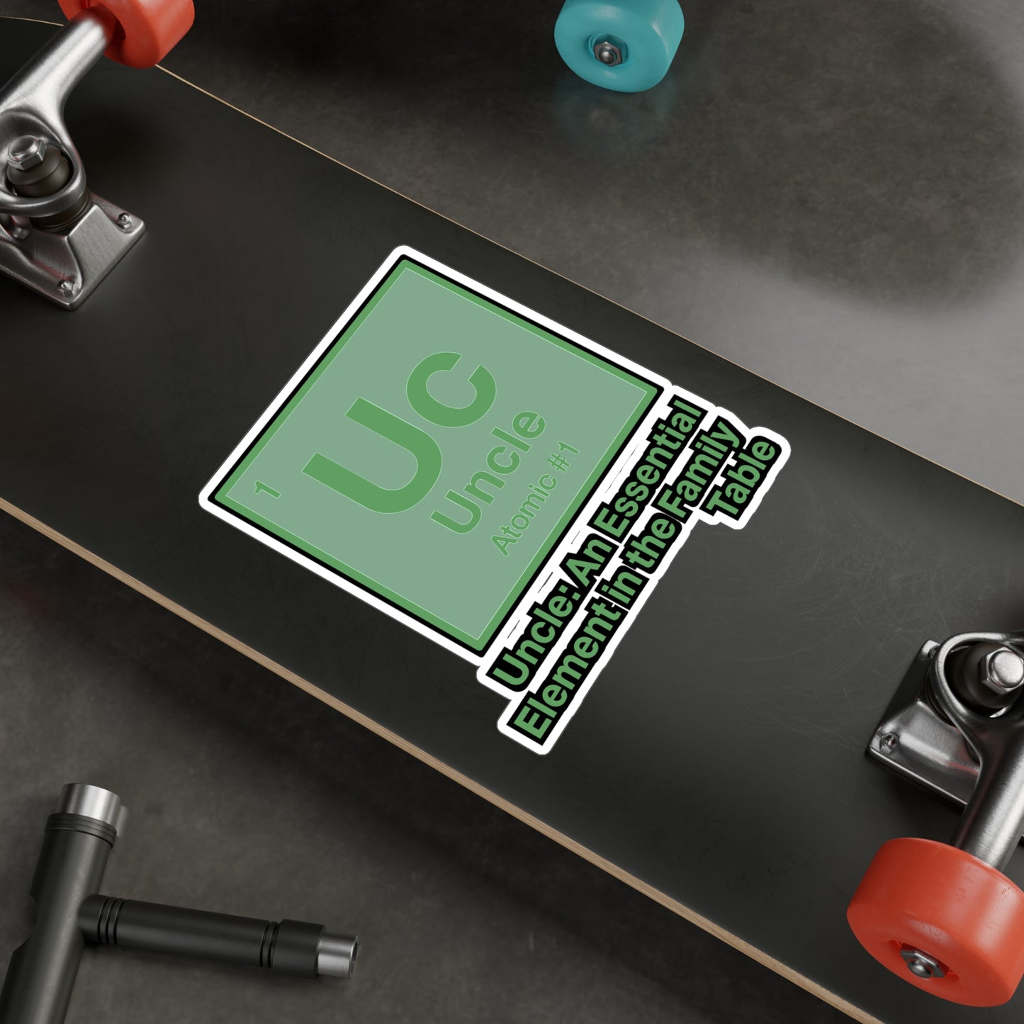 Uncle: An Essential Element - Uncle Sticker for Laptop, Water Bottle - Funny Gift for Uncles, Men, Family