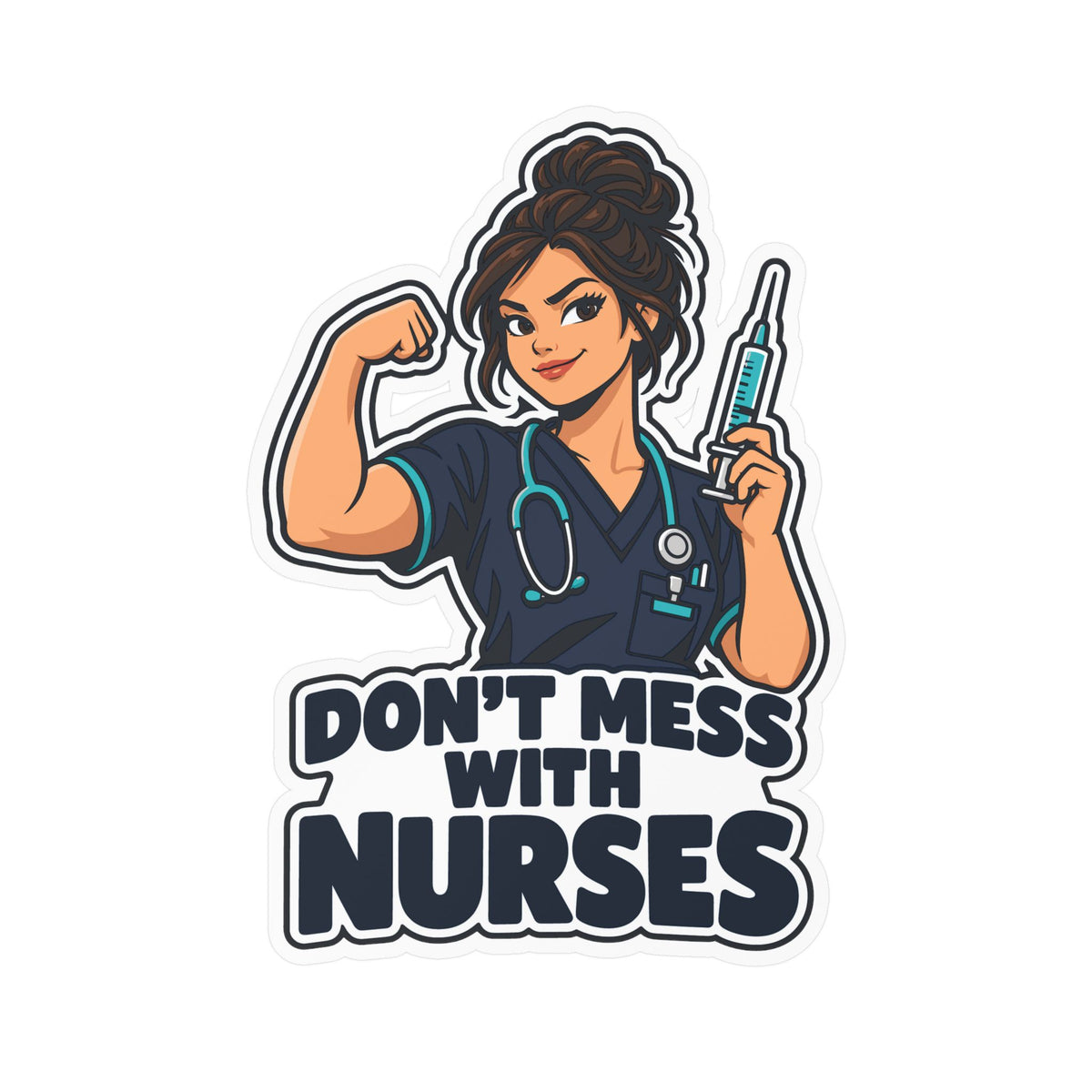 Nurse Sticker Don’t Mess With Nurses Vinyl Decals for Laptop, Water Bottle, Waterproof Gift for Nursing Student Graduation