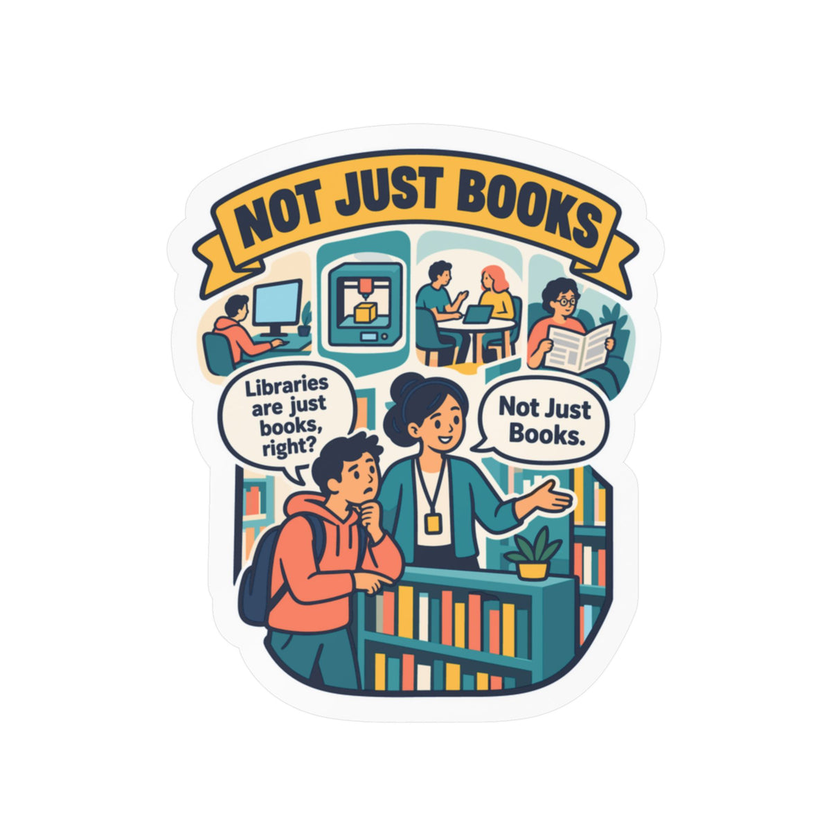 Librarian Sticker - Not Just Books, Fabulous and Magical Unicorn Decals for Laptop and Water Bottle