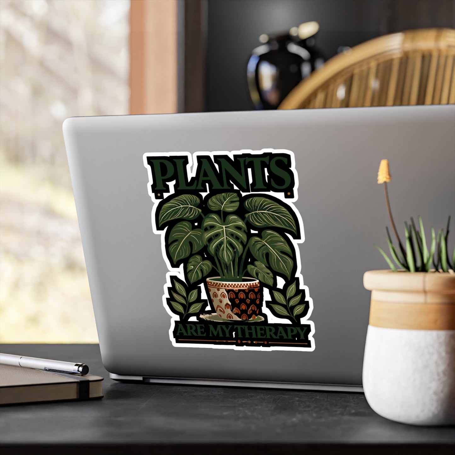 Plants Are My Therapy - Plants therapy Sticker for Laptop Sticker. Water Bottle Sticker, Vinyl Plant lovers Decal - Plants therapy Gift