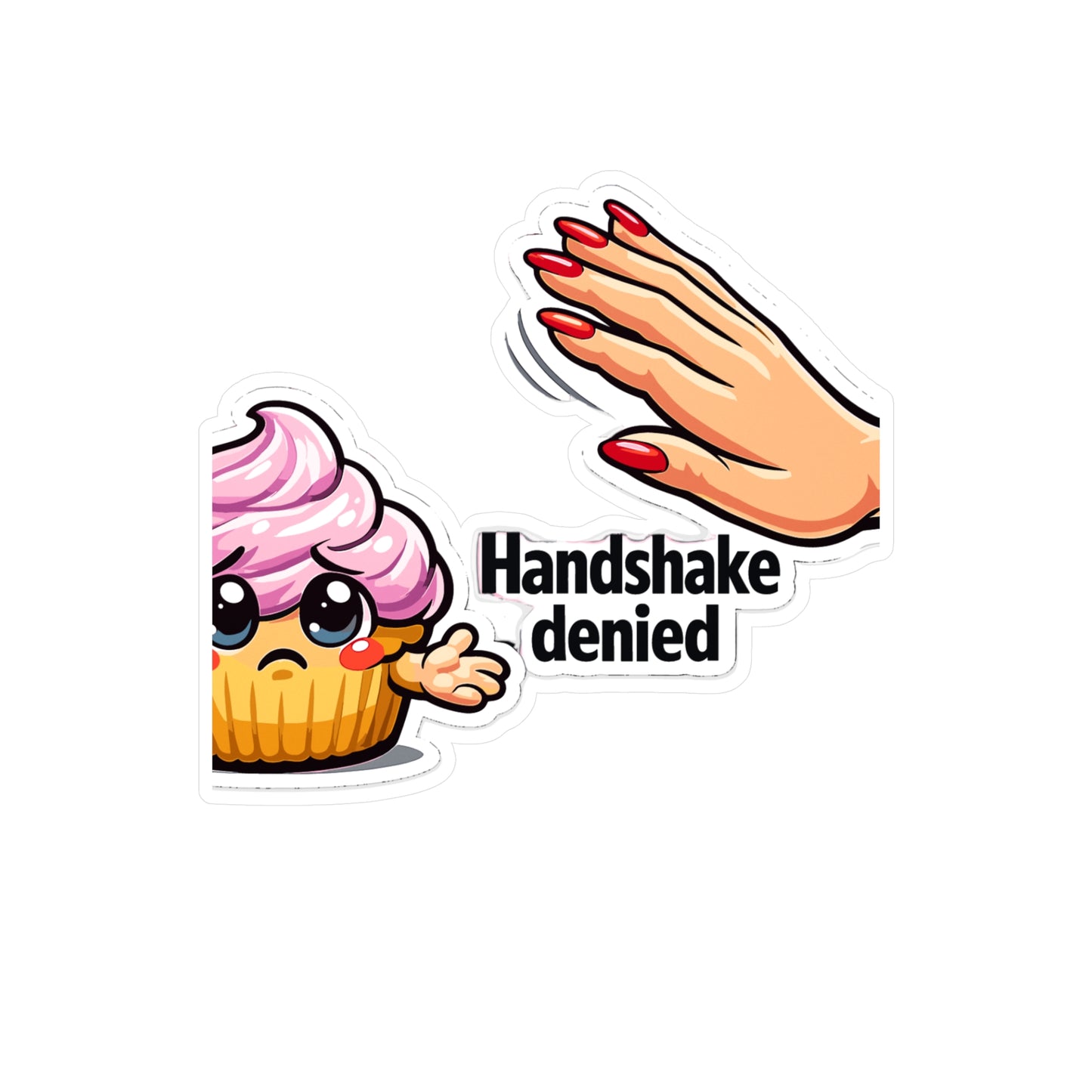 Baking Sticker "Handshake Denied" Funny Sourdough Baker Decals Waterproof Vinyl Laptop Water Bottle Sticker