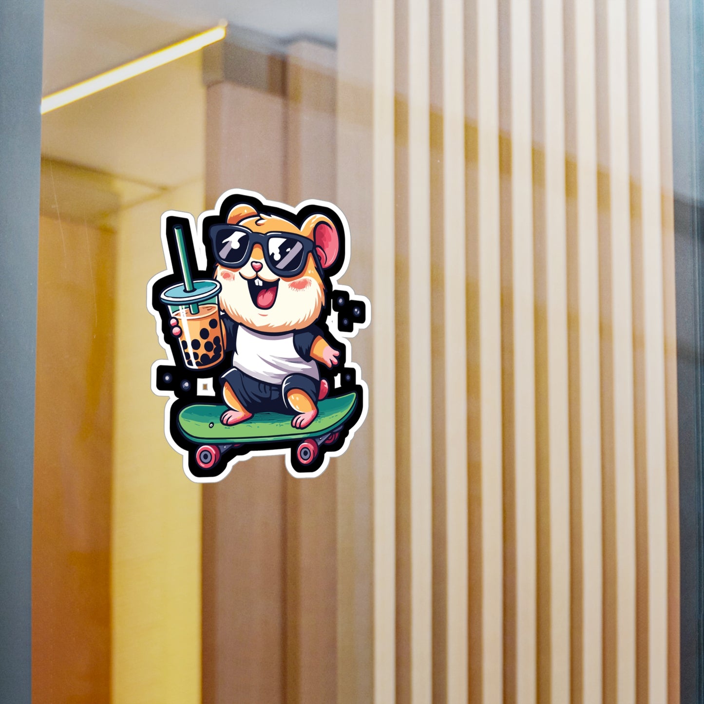 Skateboard Hamster - Hamster Sticker for Car Laptop Sticker. Water Bottle Sticker, Vinyl Skateboard Decal - Hamster Gift