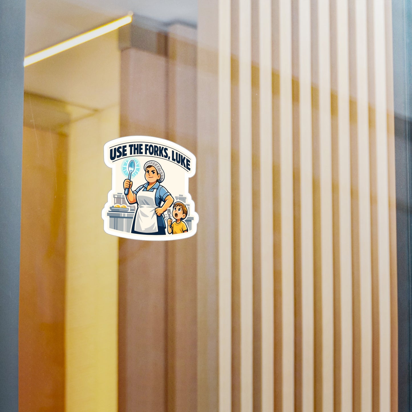 Lunch Lady Sticker Use the Forks, Luke Funny School Canteen Vinyl Waterproof sticker decals for Laptop Water Bottle