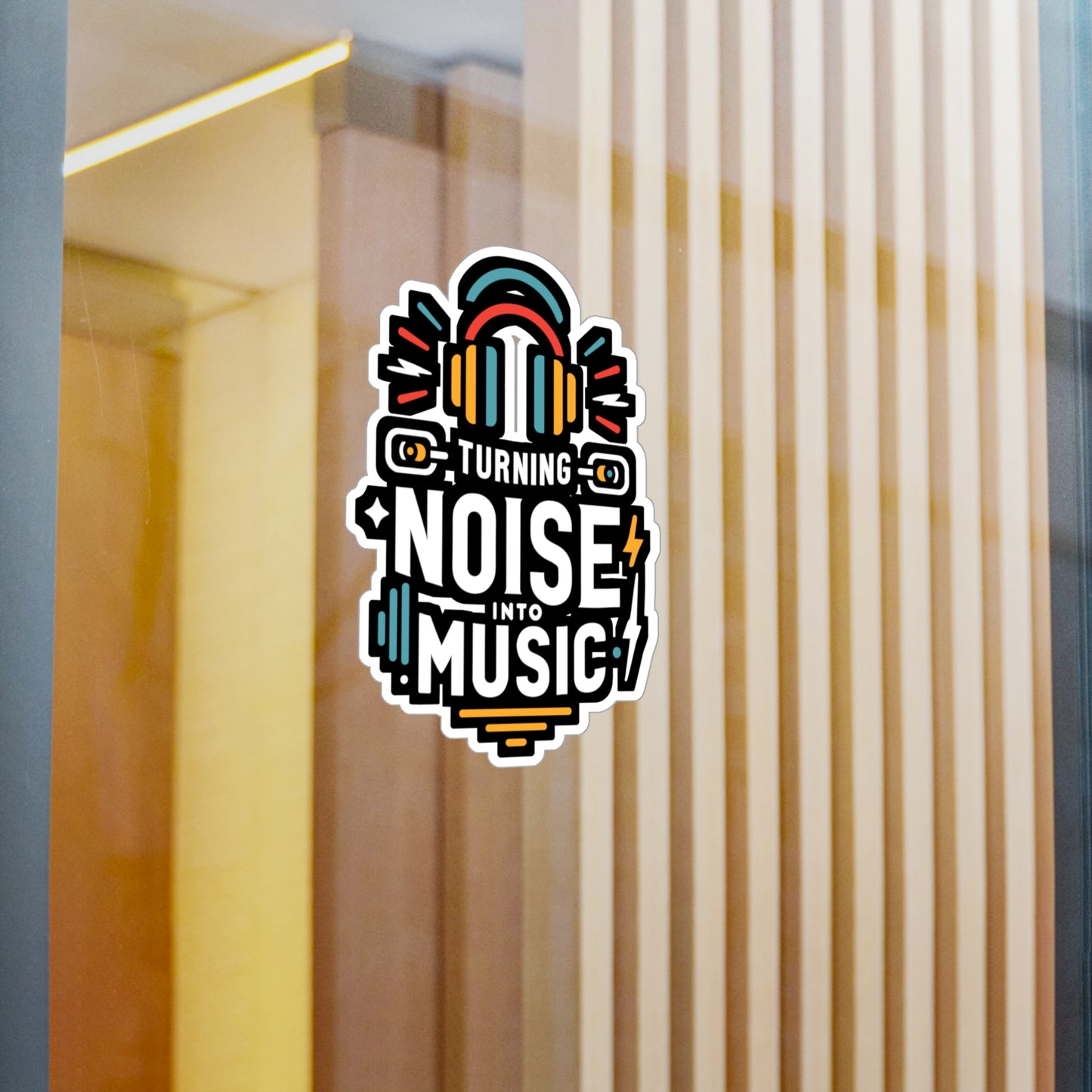 Turning noise into music - Audio-engineer Sticker for Laptop Sticker. Water Bottle Sticker, Vinyl Monitor Decal - Audio-engineer Gift