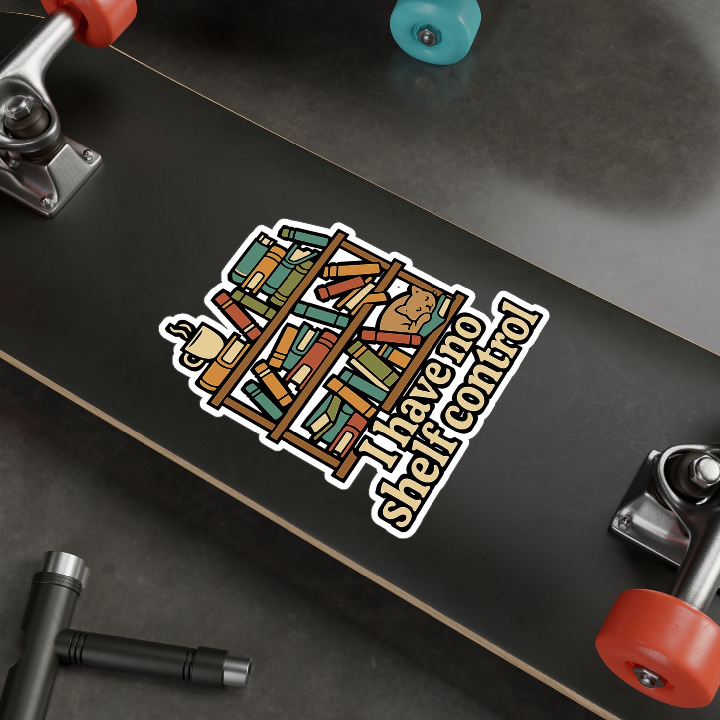 Reading Sticker – "I Have No Shelf Control" Book Lover Decals for Laptop, Water Bottle, Vinyl, Literature & Lit Inspired Gift