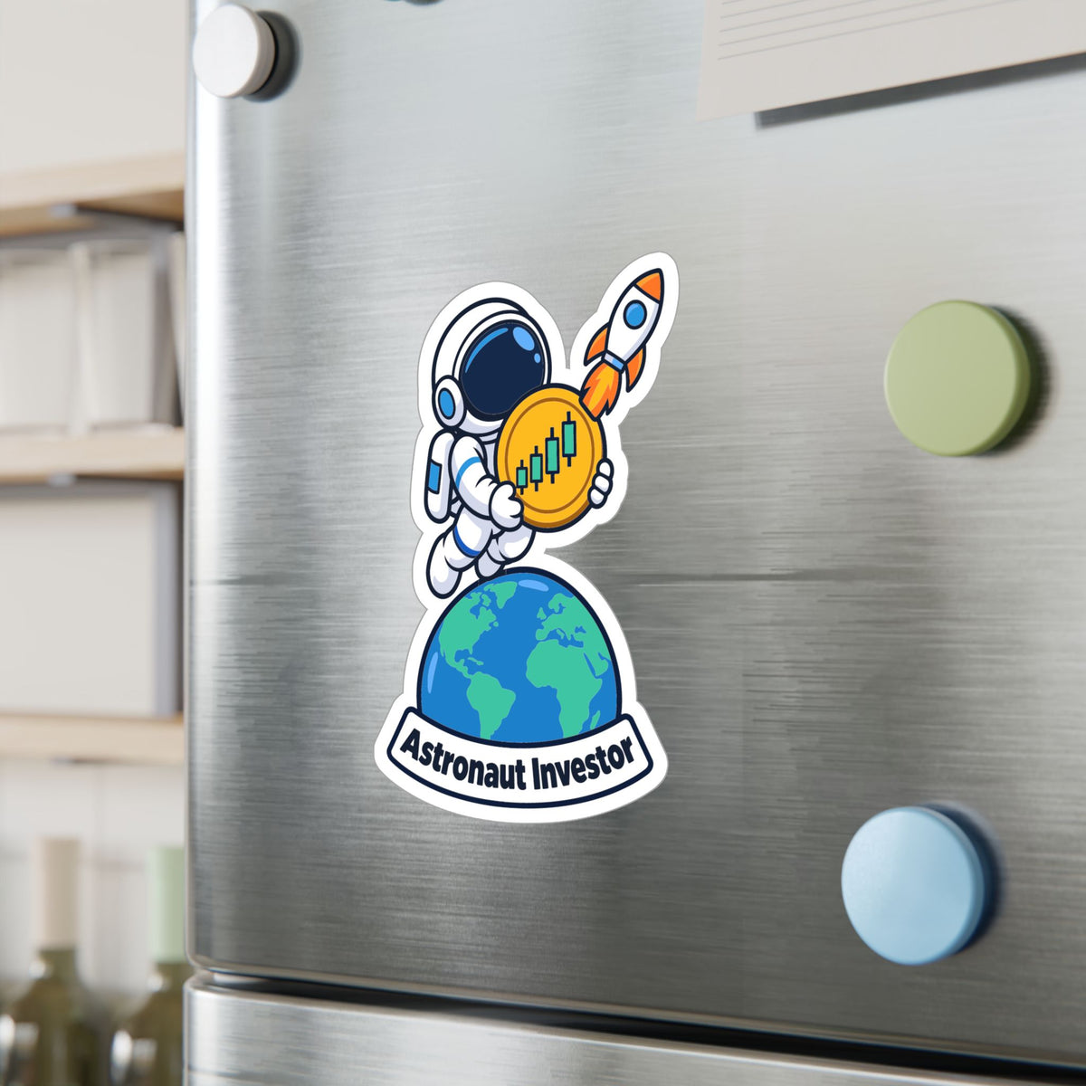 Day Trading Sticker - Astronaut Investor Design for Stock Market and Forex Traders, Laptop and Water Bottle Decals