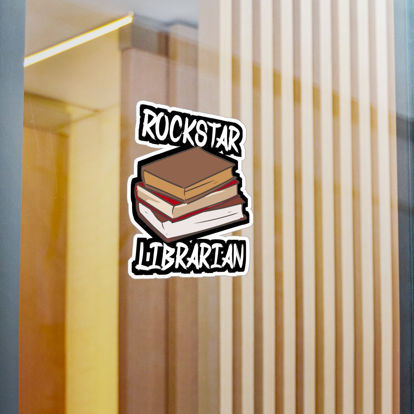 Rockstar Librarian - Librarian Sticker for Laptop Sticker. Water Bottle Sticker, Vinyl Books Decal - Librarian Gift
