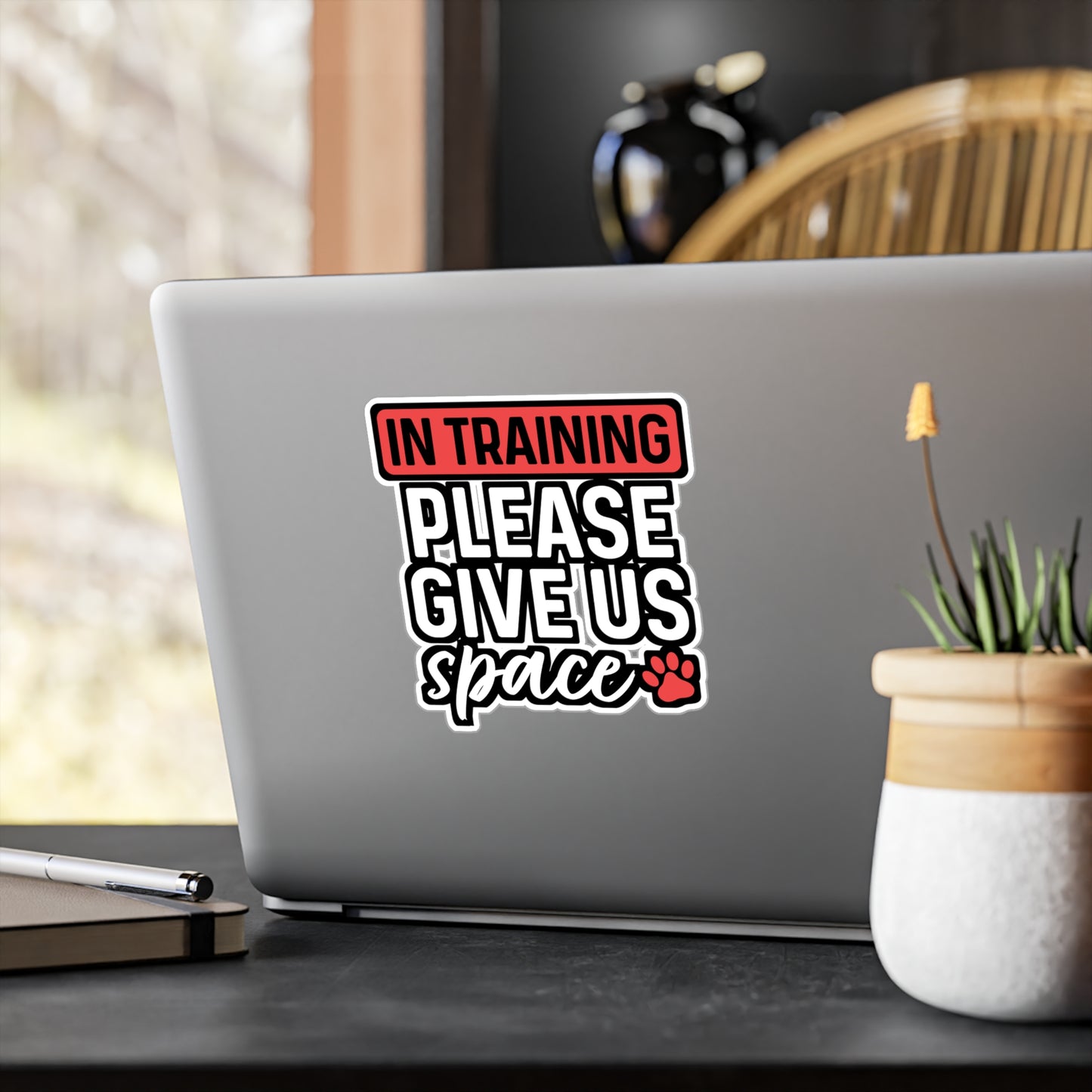 In Training Please Give Us Space | Dog-trainer Sticker | Agility Decals | Dog-groomer Laptop Sticker | Dog-trainer Gift | Agility Gift