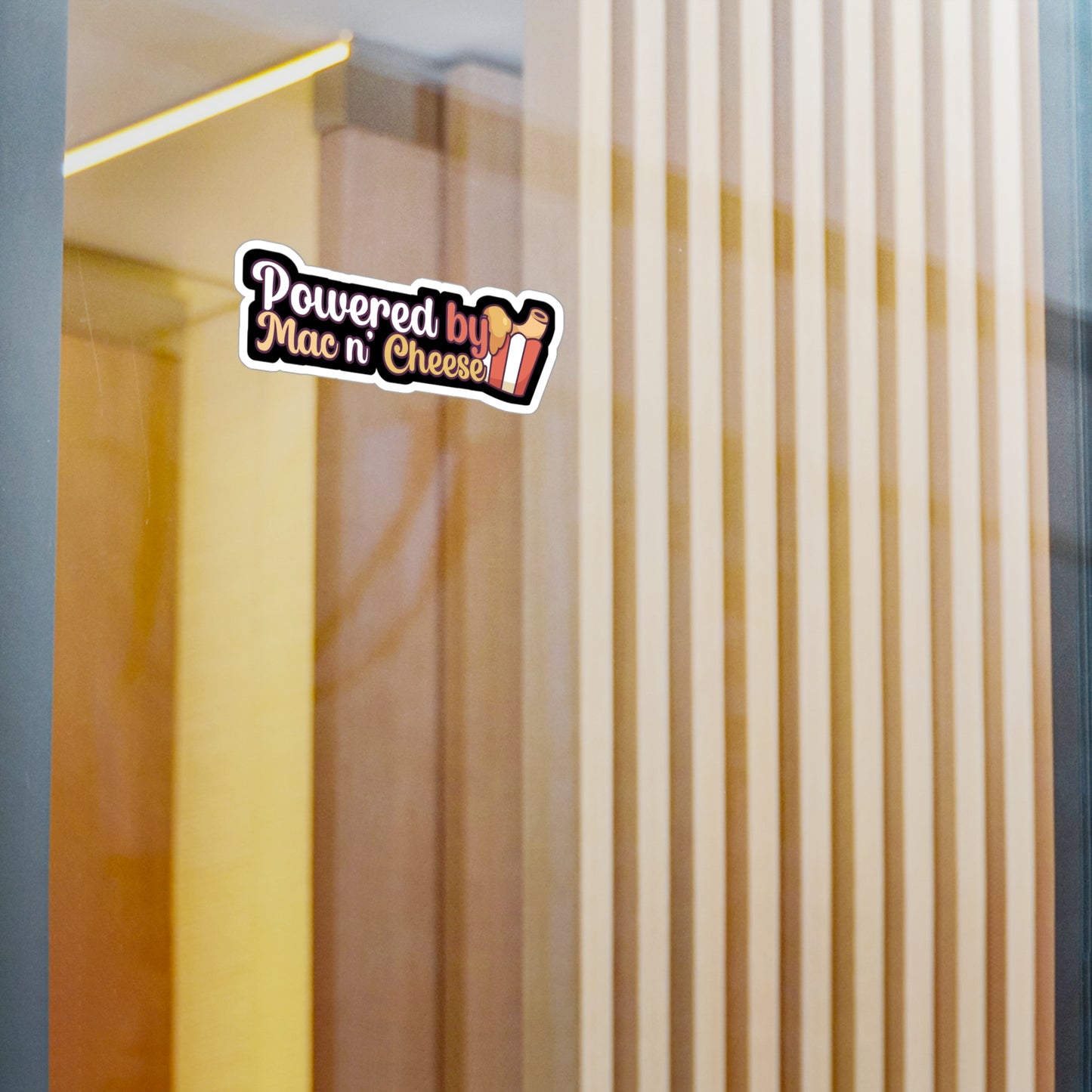 Powered by Mac n Cheese - Mac n cheese Sticker for Wall, Laptop, Window, Truck, Car Mac n cheese Gift Vinyl Mac & cheese Decal Sticker