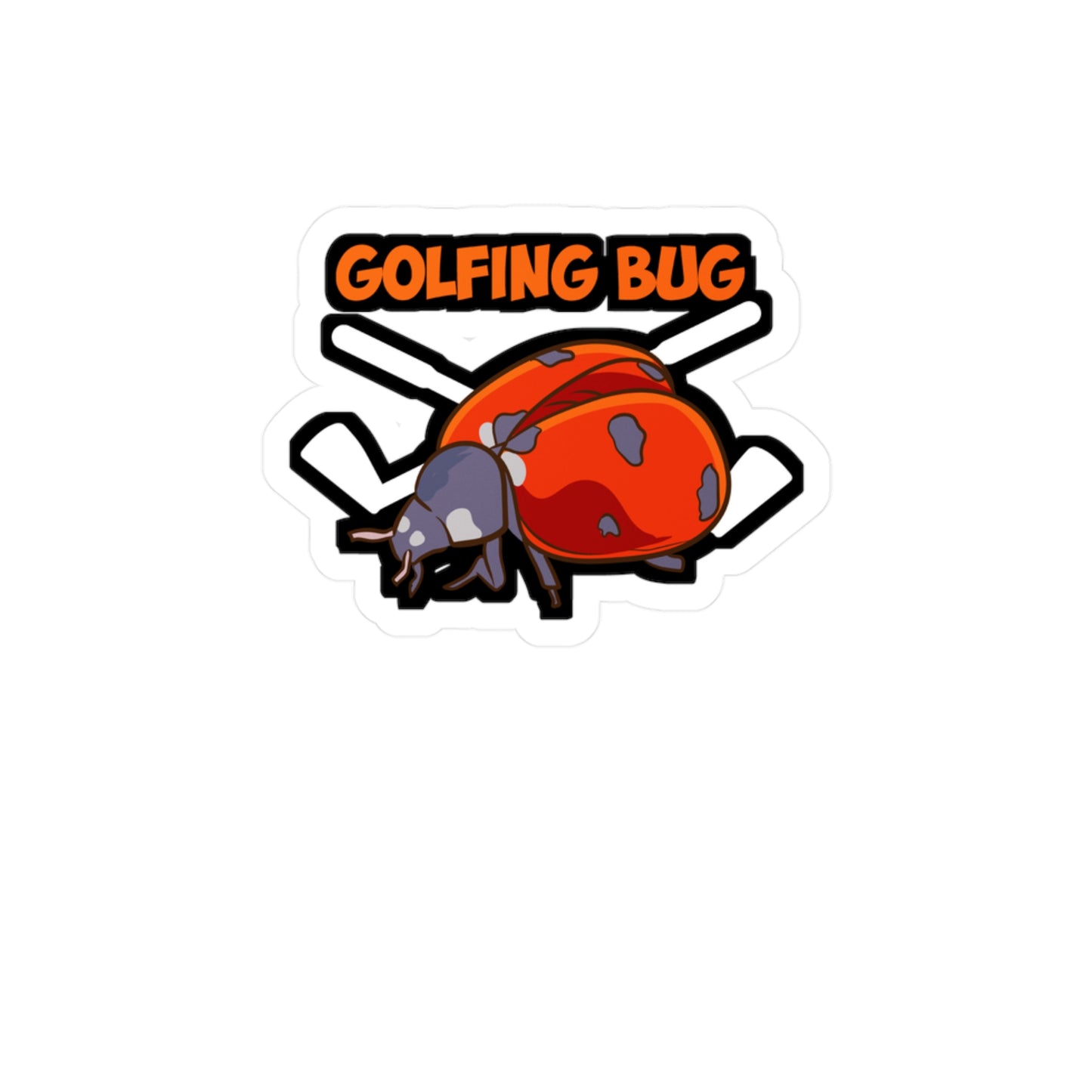 Golfing Bug - Golf Sticker for Car Window Laptop Sticker. Water Bottle Sticker, Vinyl Golfer Decal, Hole Sticker - Golf Gift