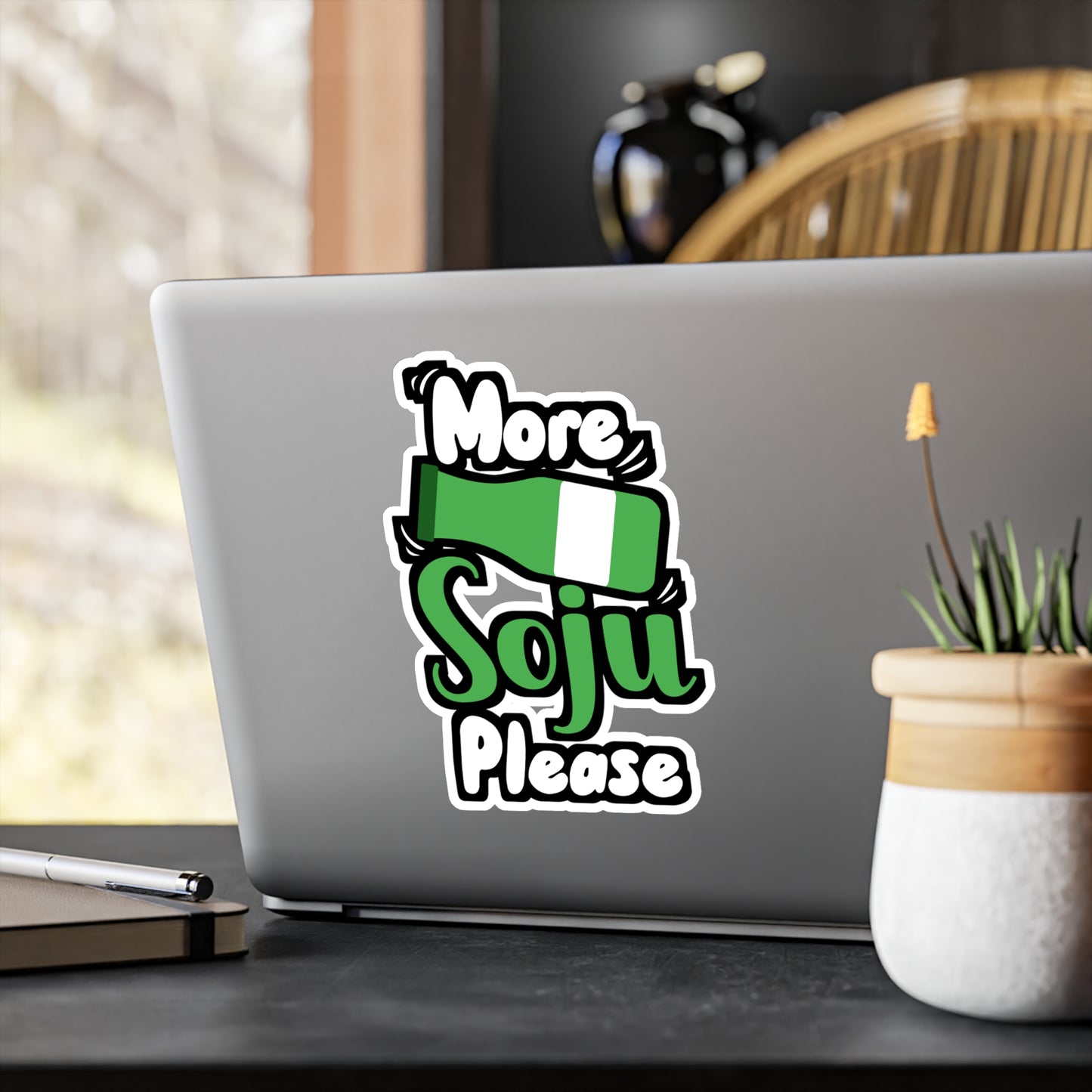 More Soju Please - Chef Sticker for Wall, Laptop, Window, Truck, Car Chef Gift Vinyl Cooking Decal Sticker