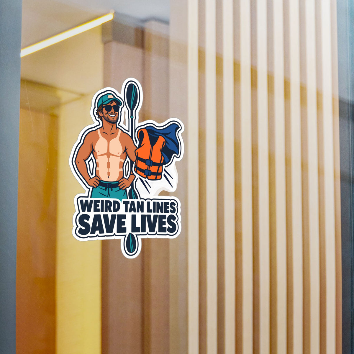 Kayak Sticker - Weird Tan Lines Save Lives, Funny Kayaker Decals for Laptop or Water Bottle, Kayaking and Rowing Humor