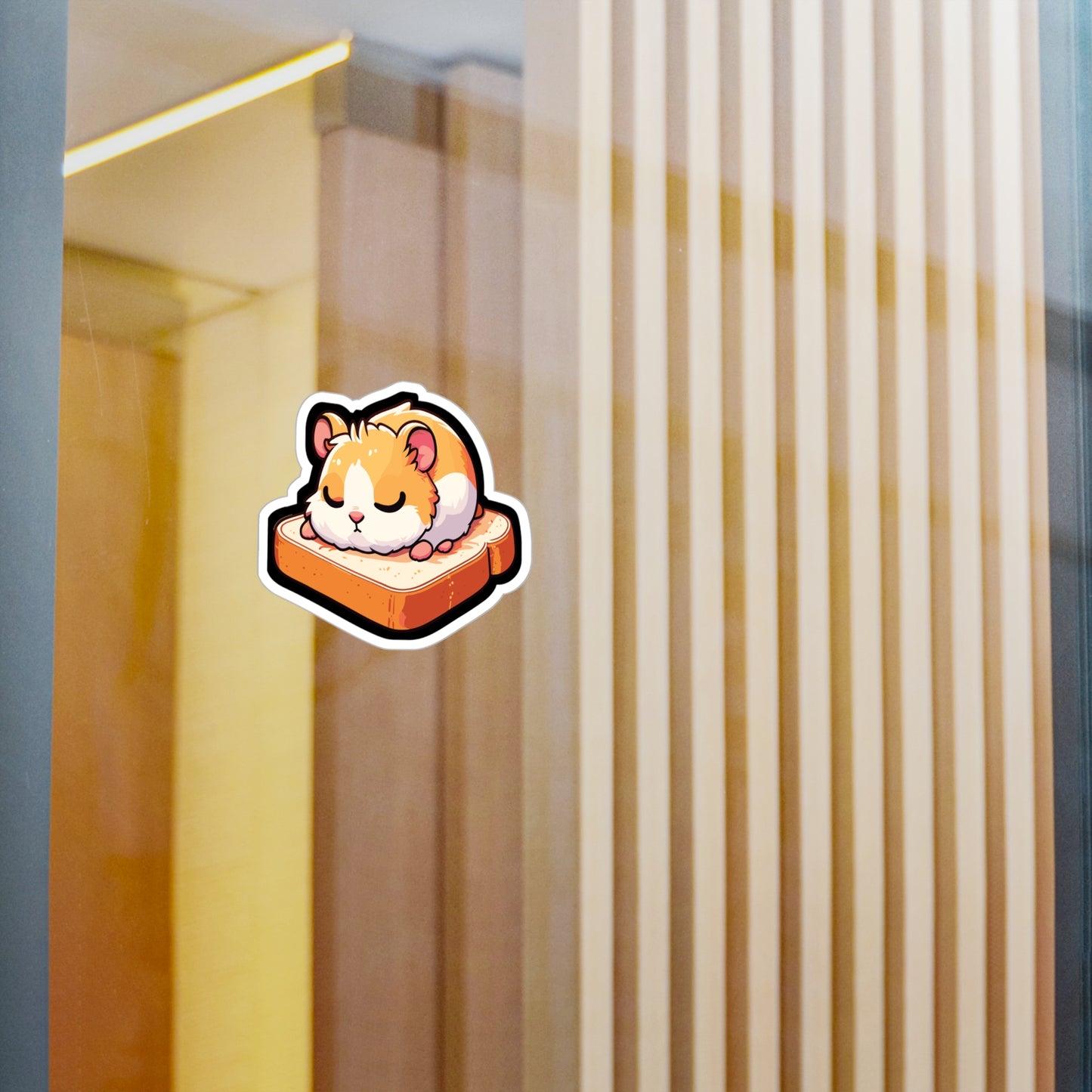Hamster Sleeping on Toast - Hamster Sticker for Laptop Sticker. Water Bottle Sticker, Vinyl Toast Decal - Hamster Gift