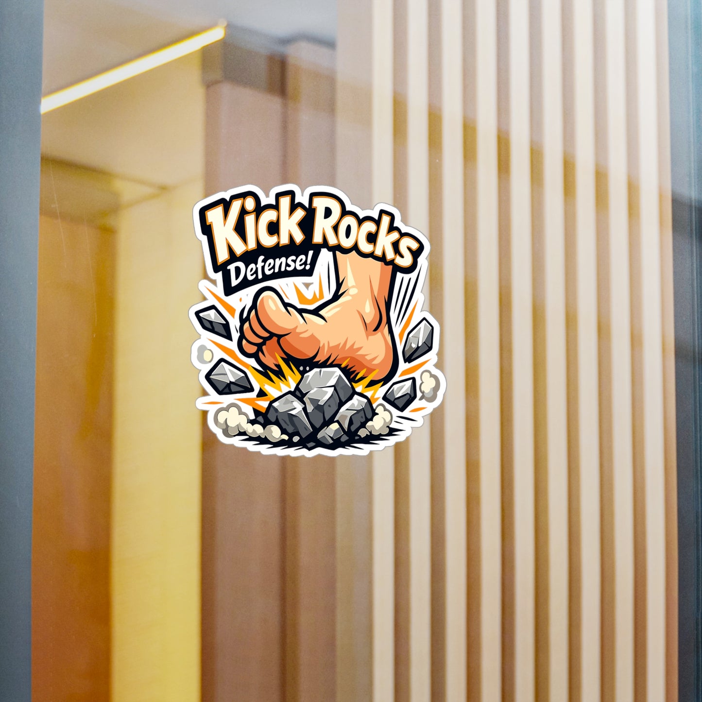 Krav Maga Sticker “Kick Rocks Defense!” Waterproof Vinyl Decals for Laptop, Water Bottle | Martial Arts Self Defense Fitness