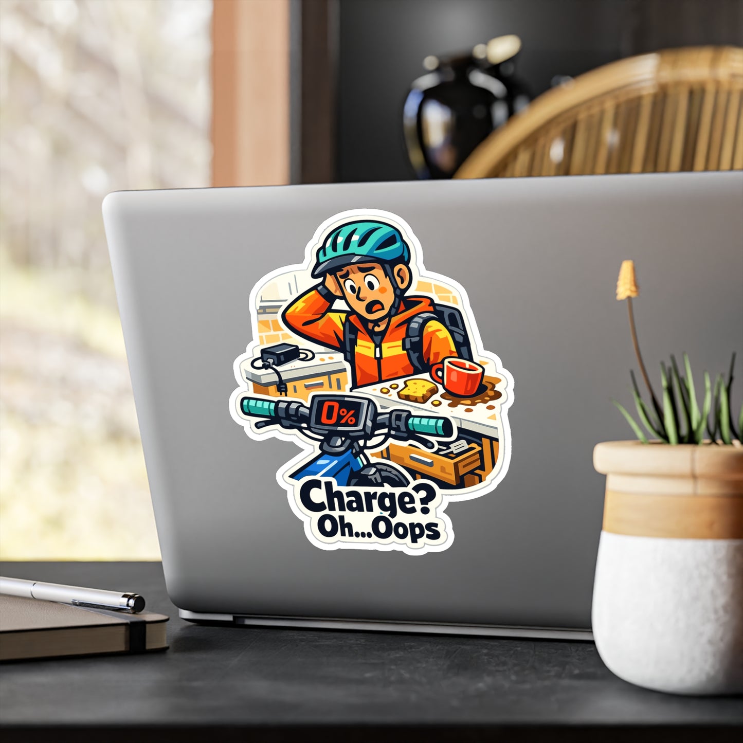 E-Bike Sticker Charge? Oh…Oops Funny Electric Bike Decals Waterproof Vinyl for Laptop Water Bottle Ecycling E Cyclist