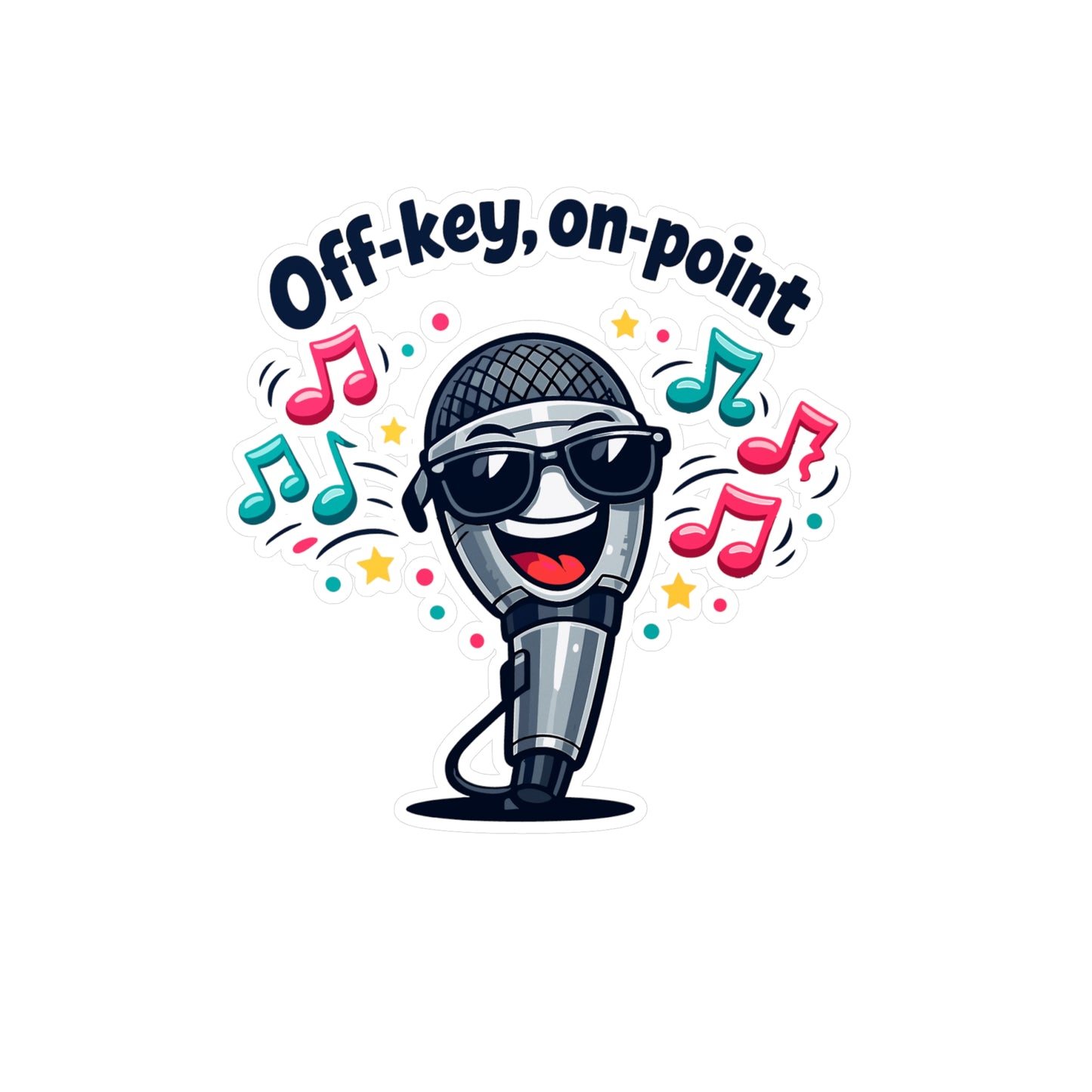 Karaoke Sticker 'Off-key, on-point' Funny Music Beer Booze Decals Waterproof Vinyl for Laptop Water Bottle