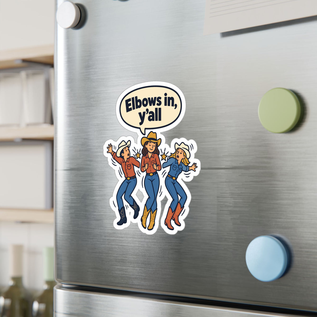 Line Dance Sticker - Elbows in, y’all - Western Country Life Design for Dancers, Laptop and Water Bottle Decals