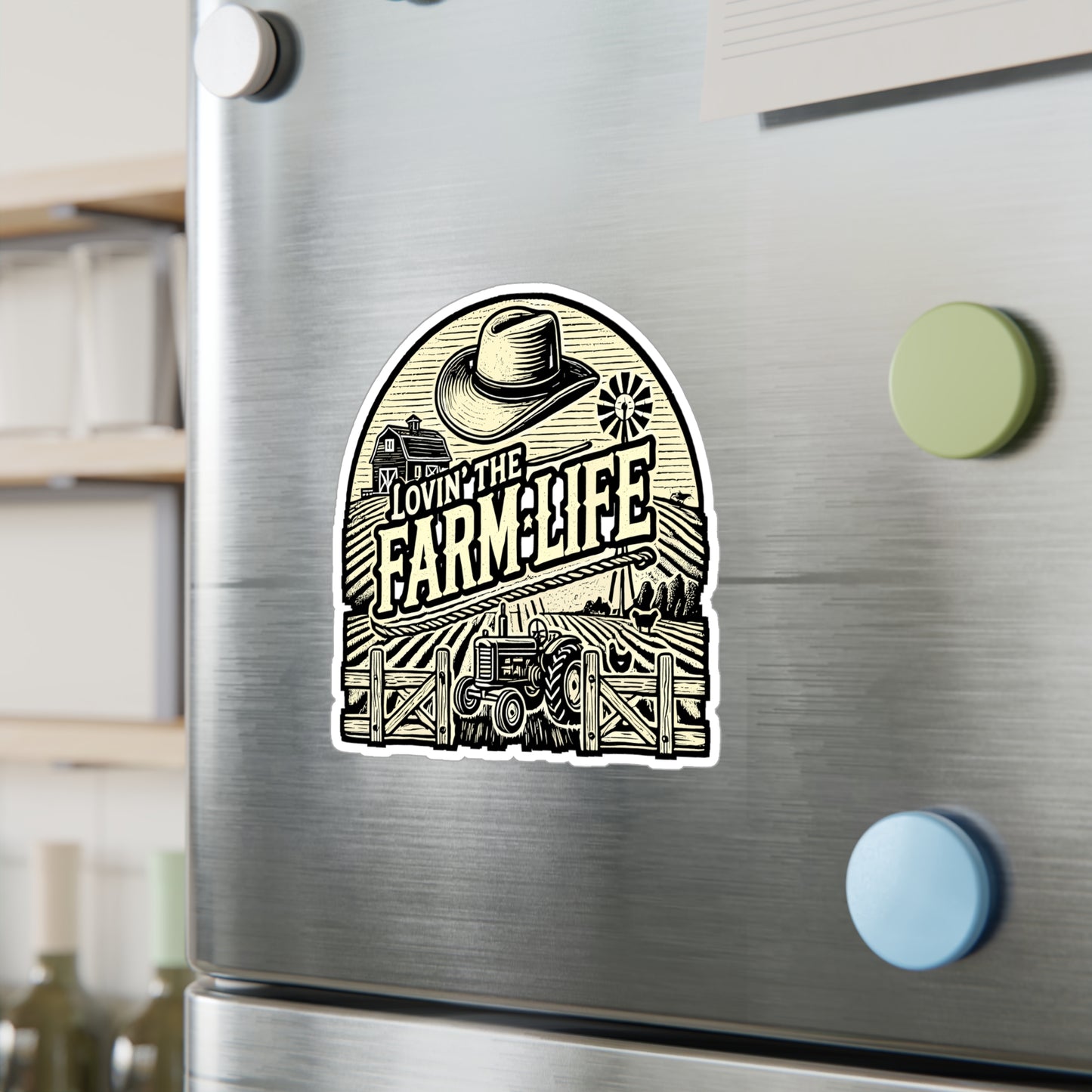 Lovin' The Farm Life – Vinyl Sticker with Tractor Design for Laptop or Water Bottle | Rustic Farm Gift for Farmers