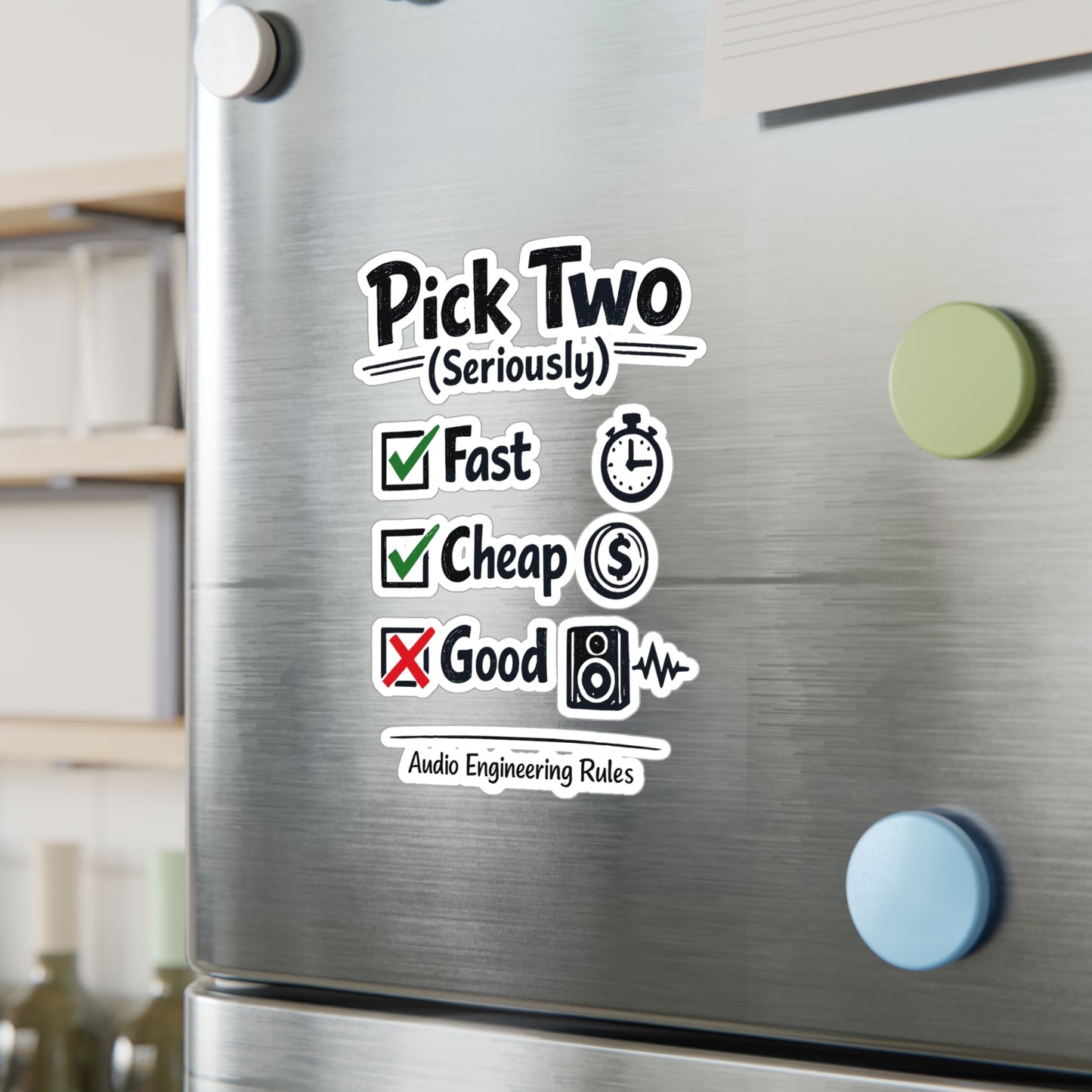 Audio Engineer Sticker Pick Two (Seriously) Funny Sound Engineer Decals Vinyl Waterproof for Laptop Water Bottle Audio Technician Monitor