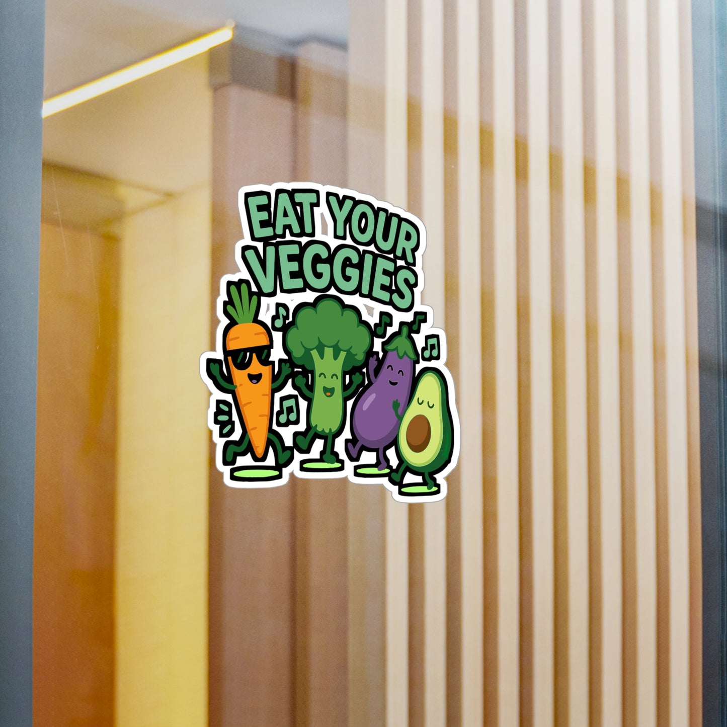 Eat Your Veggies - Vegan Sticker for Laptop, Water Bottle - Funny Gift for Plant Based Diet, Vegans, Friends