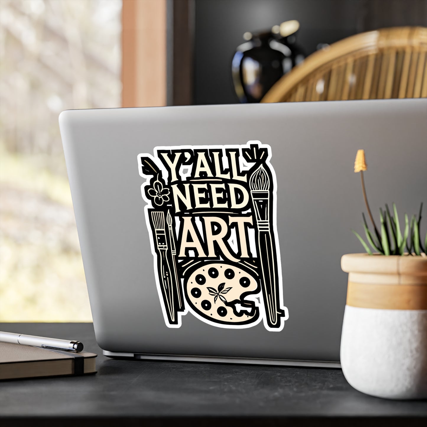 Y'all Need Art - Art-teacher Sticker for Car Window Laptop Sticker. Water Bottle Sticker, Vinyl Artist Decal, Art Sticker - Art-teacher Gift