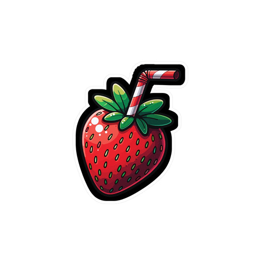 Strawberry Shake - Strawberry Sticker for Laptop Sticker. Water Bottle Sticker, Vinyl Fruits Decal - Strawberry Gift