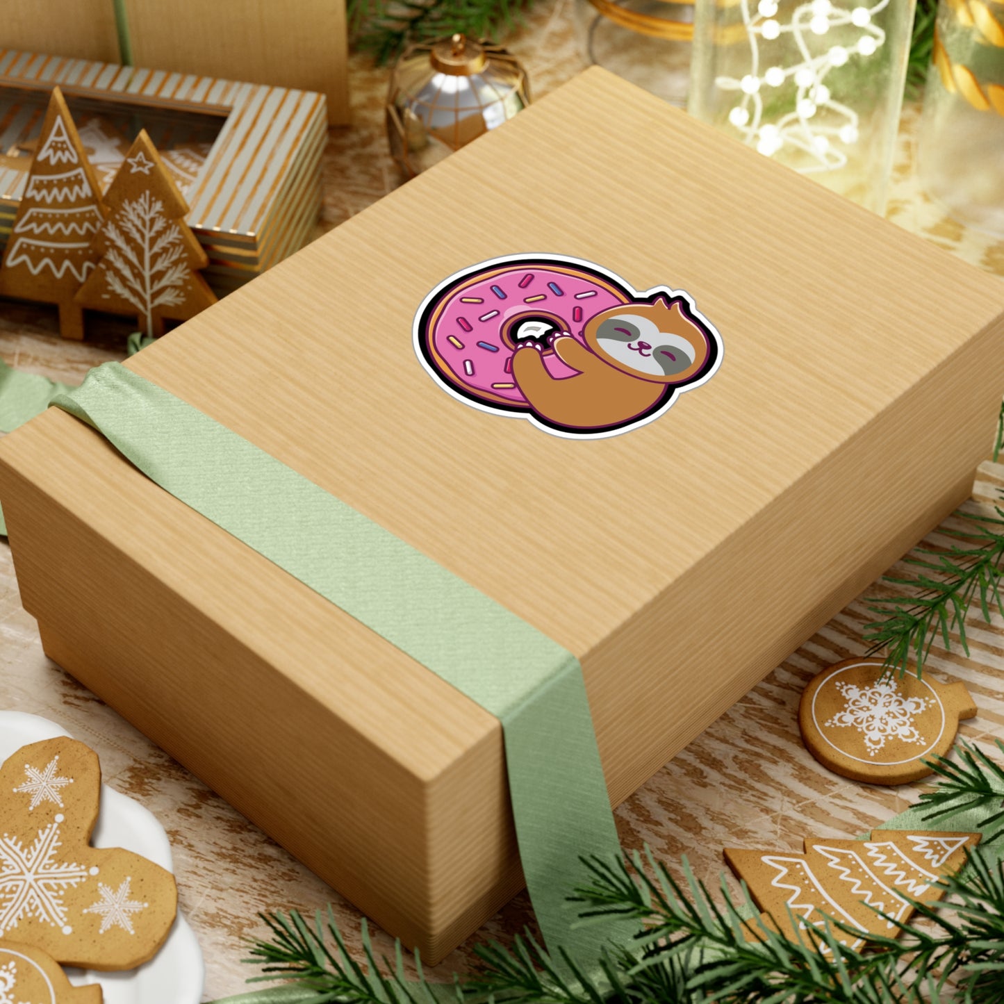 Sloth Donut - Sloth Sticker for Car Window Laptop Sticker. Water Bottle Sticker, Vinyl Cute Decal, Sloths Sticker - Sloth Gift