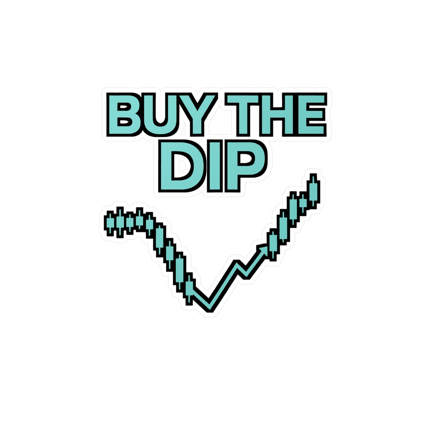 Forex Sticker "Buy the Dip" Decals – Trendy Buy-Sell Graph Design for Laptop or Water Bottle, Waterproof Vinyl Forex Trading Accessories